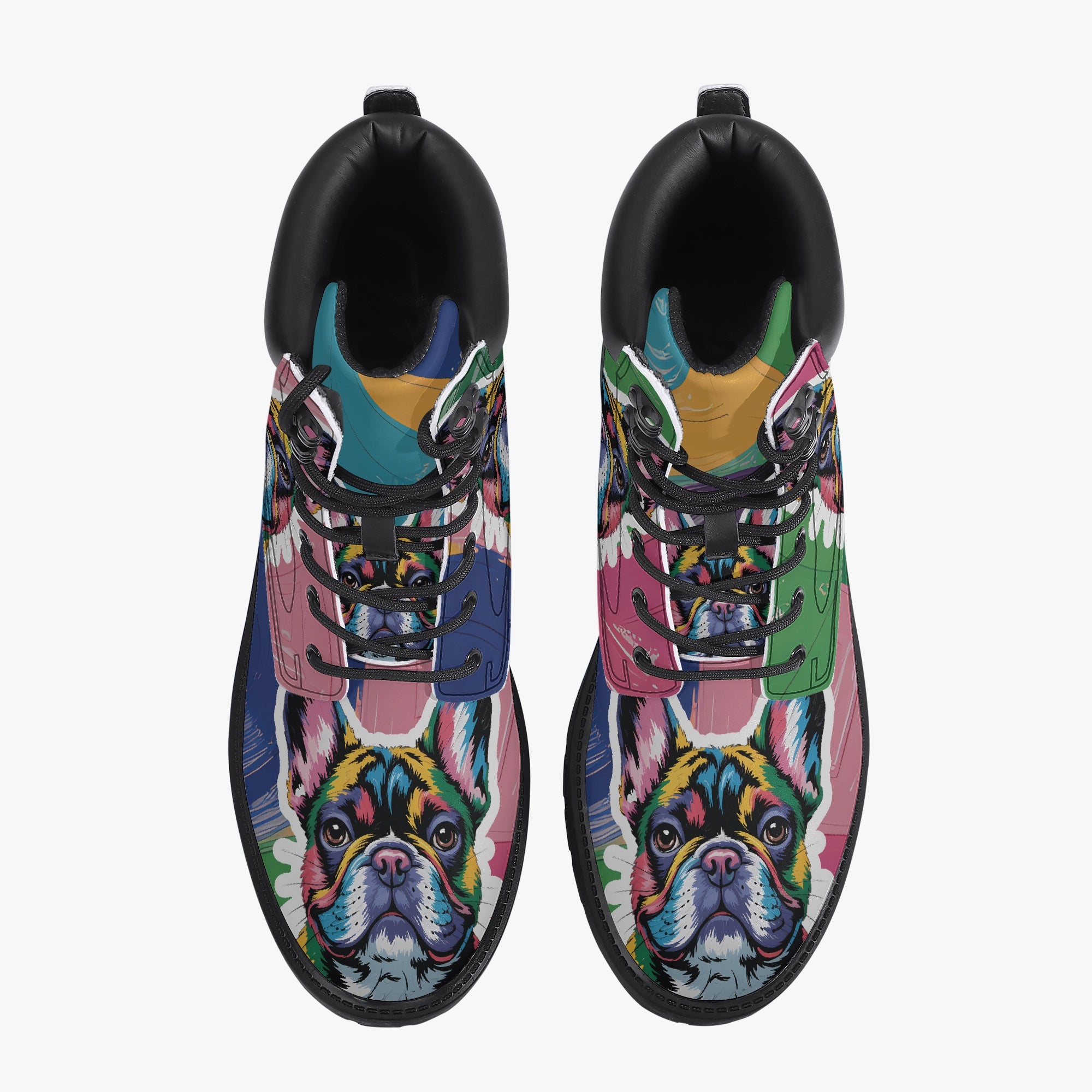 French Bulldog Leather Ankle Booties for Frenchie Enthusiasts-fadou
