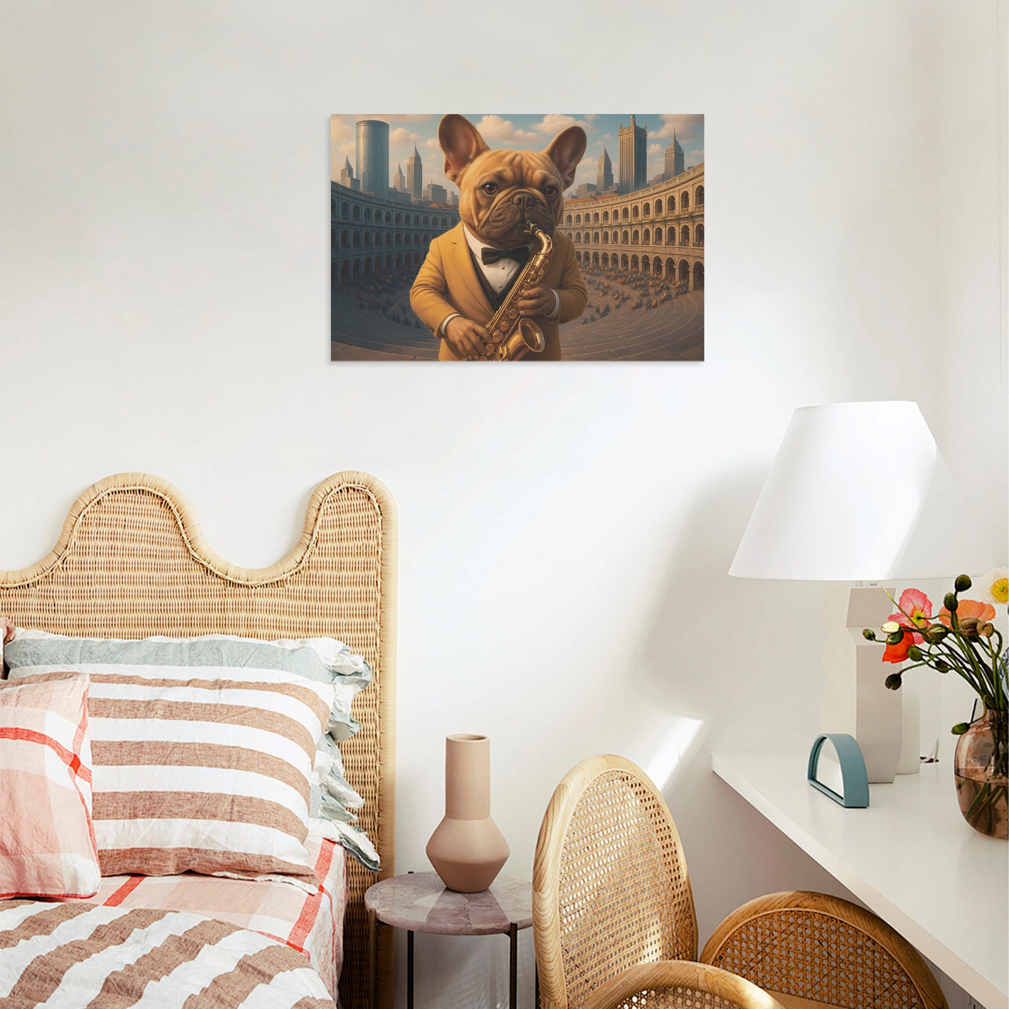 French Bulldog Adorable Canvas Wall Art for Frenchie Enthusiasts-fadou