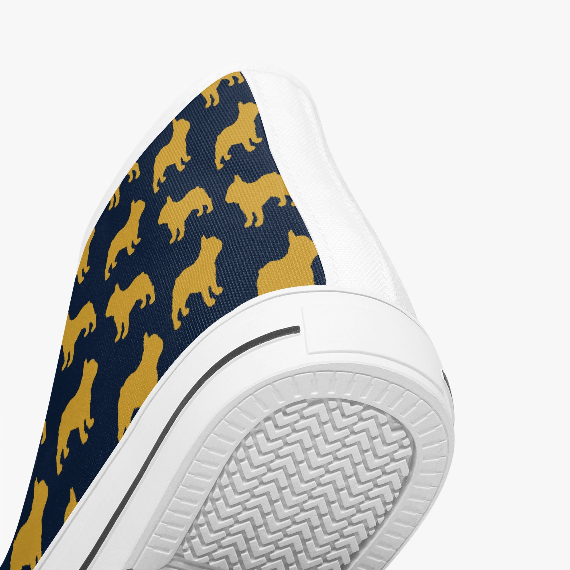 French Bulldog High-Top Canvas Sneakers for Pet Parents-fadou