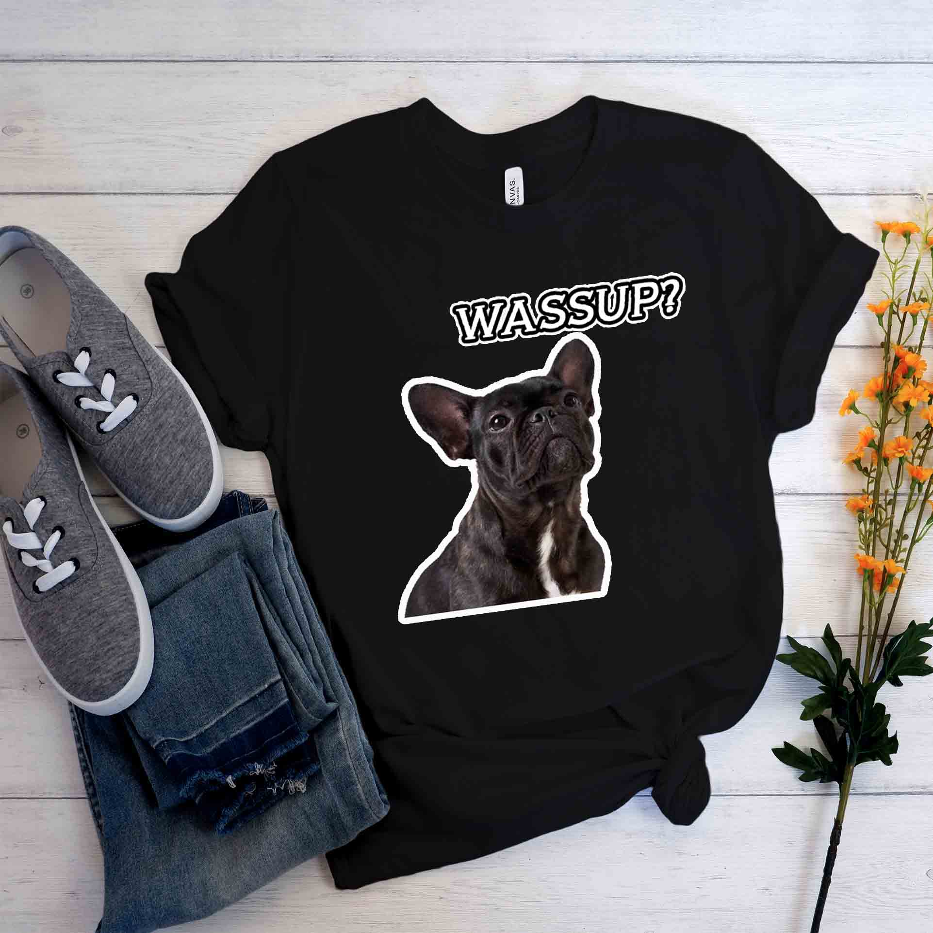 Stitch French Bulldog Cotton T-Shirt for Bulldog Owners-fadou