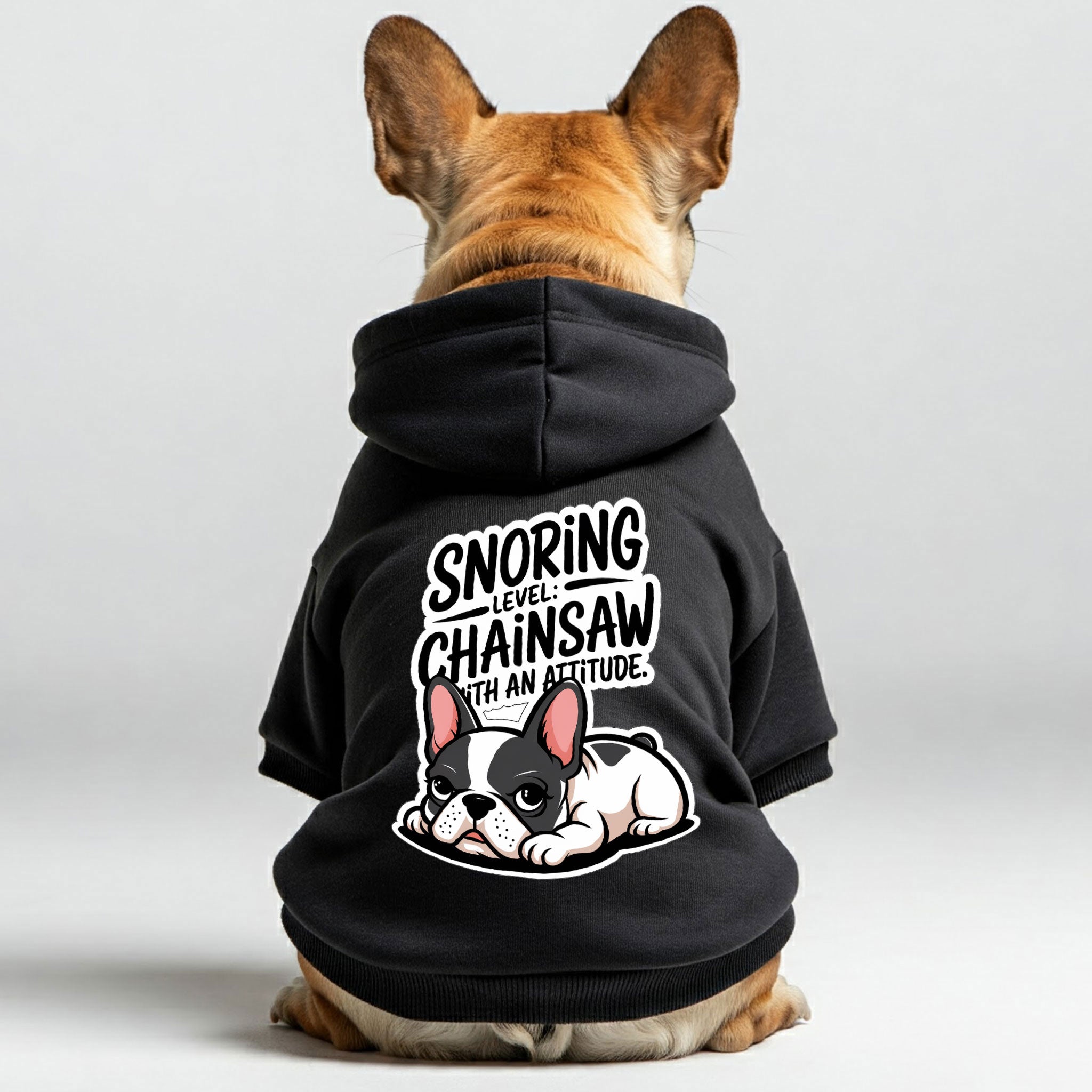 Snoring French Bulldog Pet Sweatshirt for Flat-Face Breeds-fadou