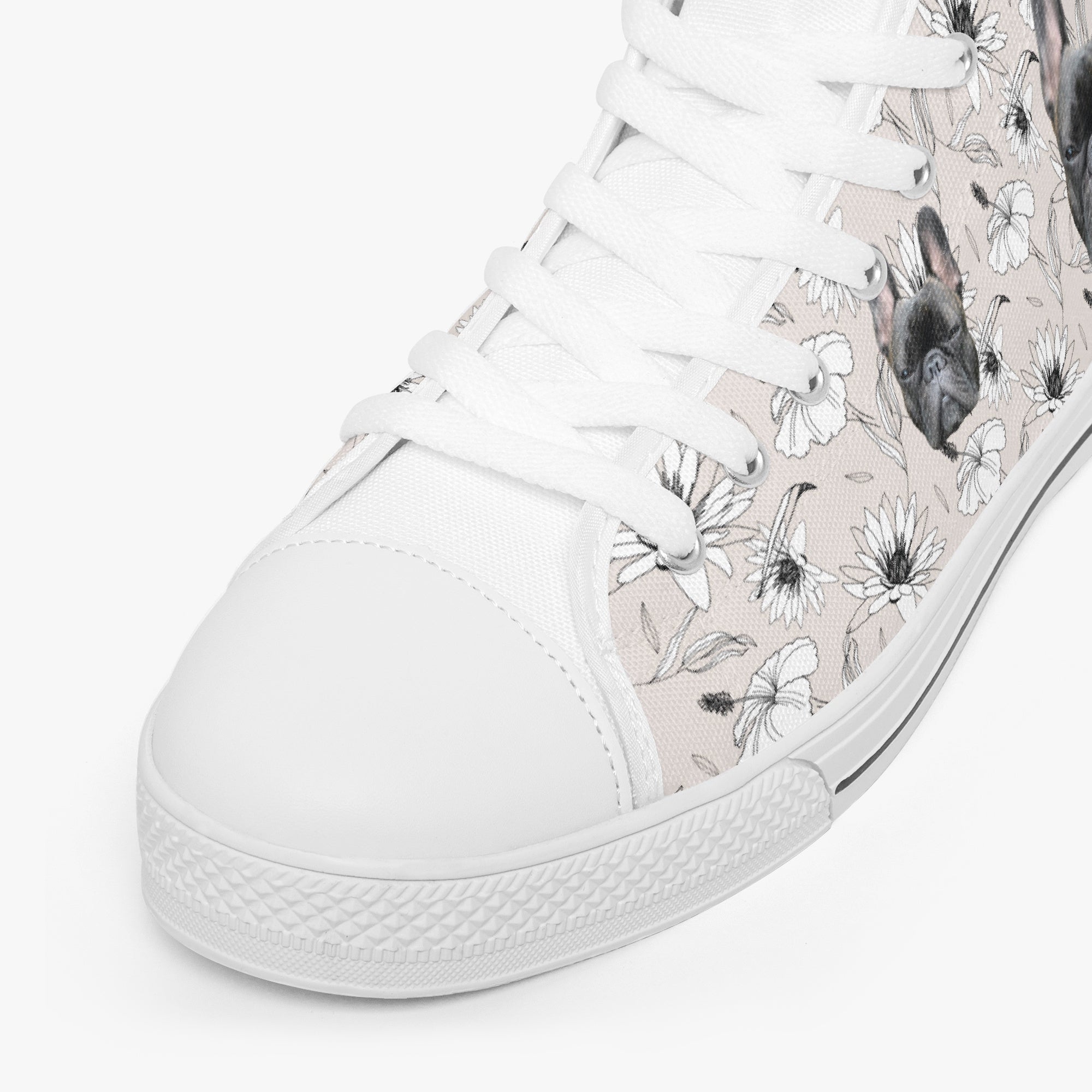 Frenchie Personalized Canvas Sneakers for Bulldog Owners-fadou
