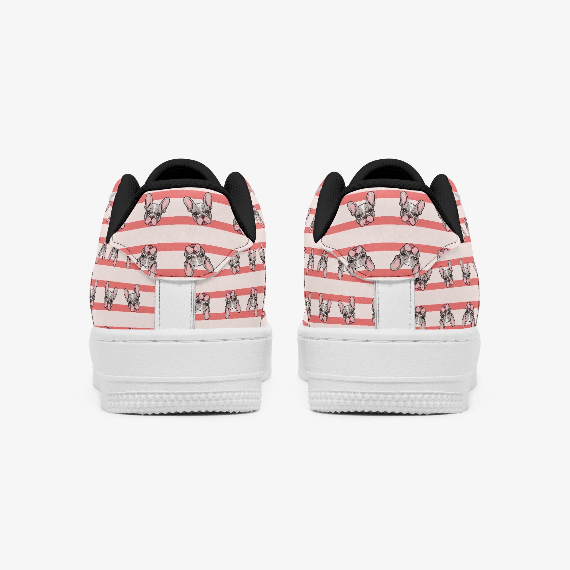 Low-Top Leather Canvas Sneakers for Frenchie Enthusiasts-fadou