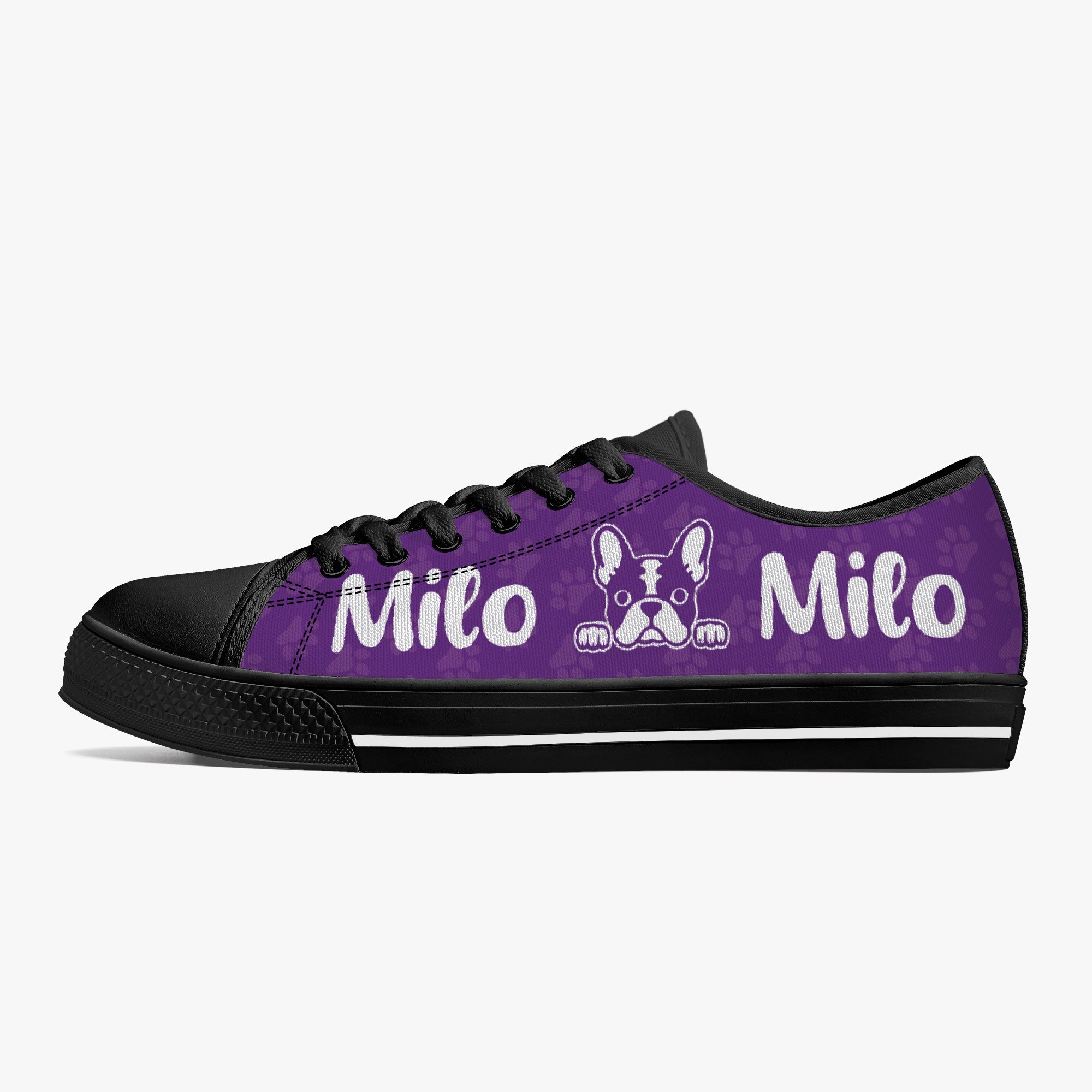 Frenchie Personalized Canvas Sneakers for Everyday Wear-fadou