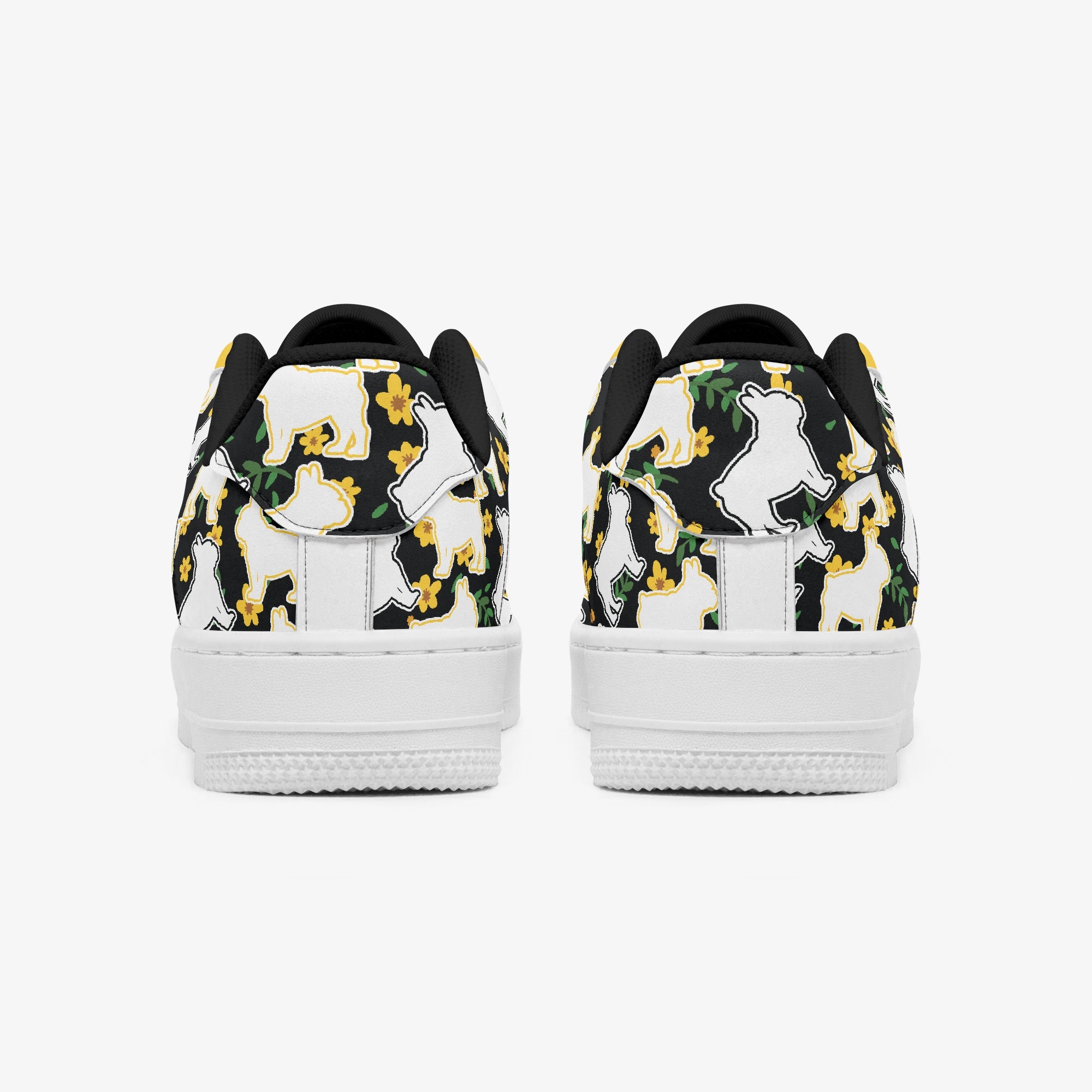 French Bulldog Leather Classic Sneakers for Everyday Wear-fadou