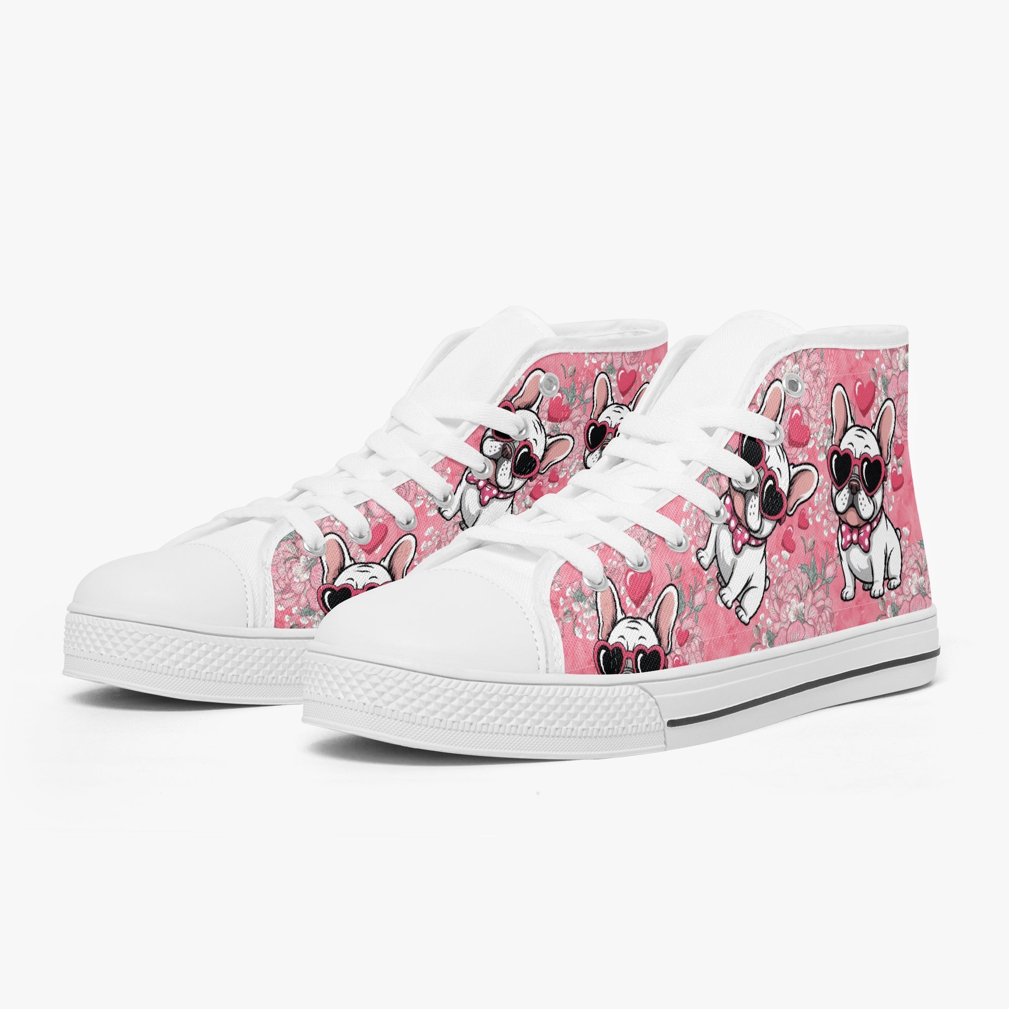 High-Top Classic Casual Footwear for Frenchie Enthusiasts-fadou