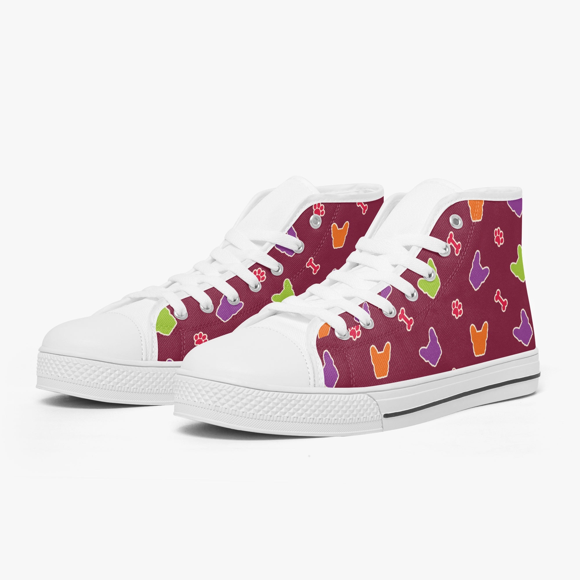 French Bulldog High-Top Casual Footwear for Pet Parents-fadou