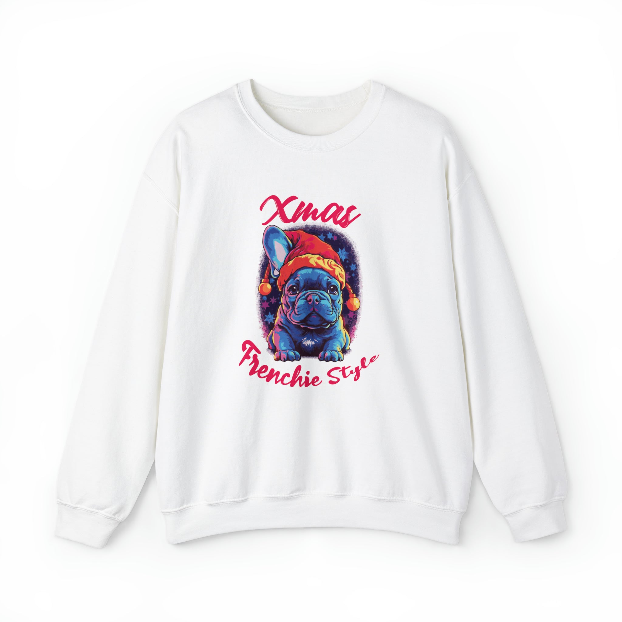 Xmas French Bulldog Cotton Sweatshirt for Everyday Wear-fadou