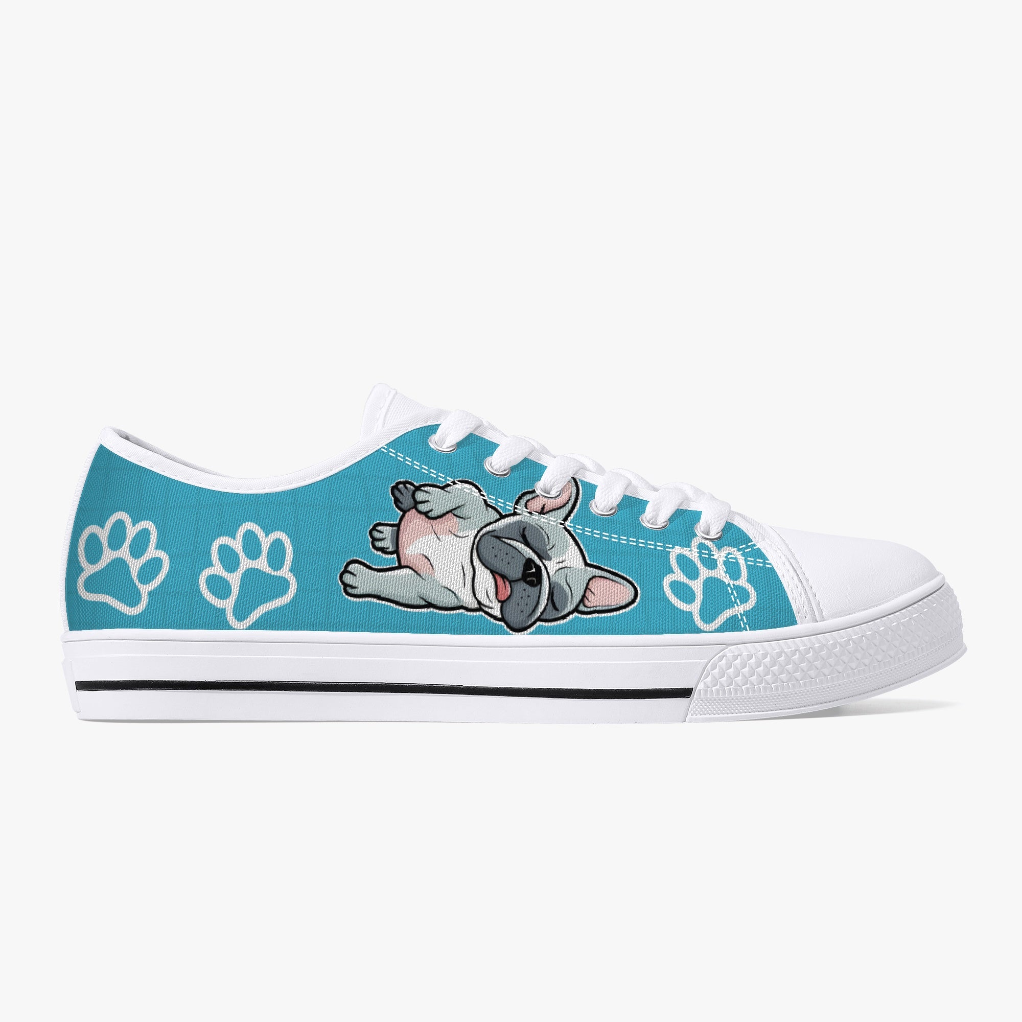 French Bulldog Classic High-Top Shoes for Dog Park Days-fadou