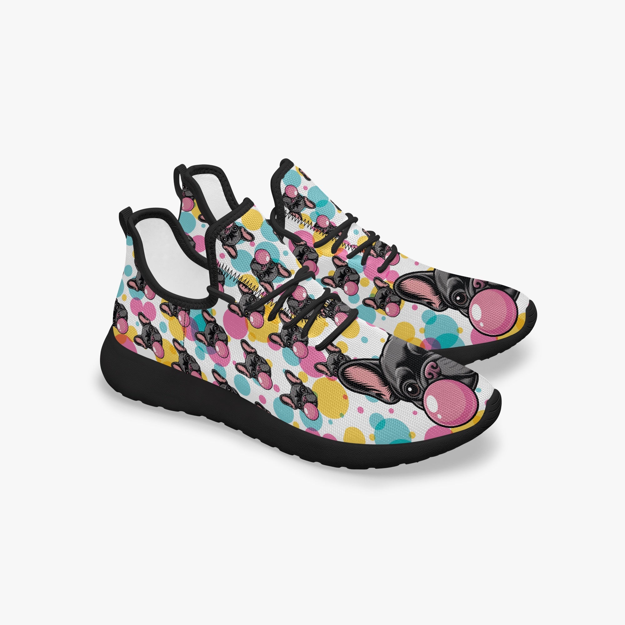 French Bulldog Denim Classic Sneakers for Frenchie Fans-fadou