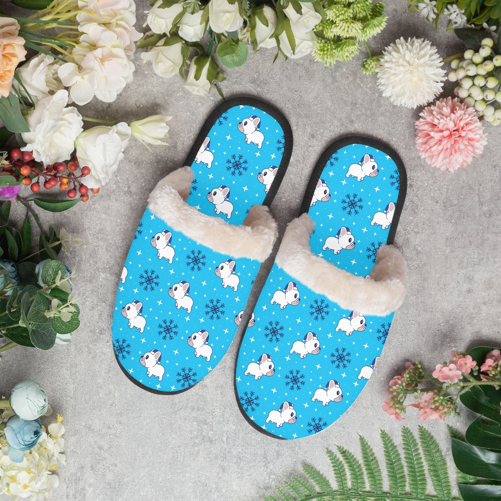 Waffle French Bulldog Soft House Shoes for Everyday Wear-fadou