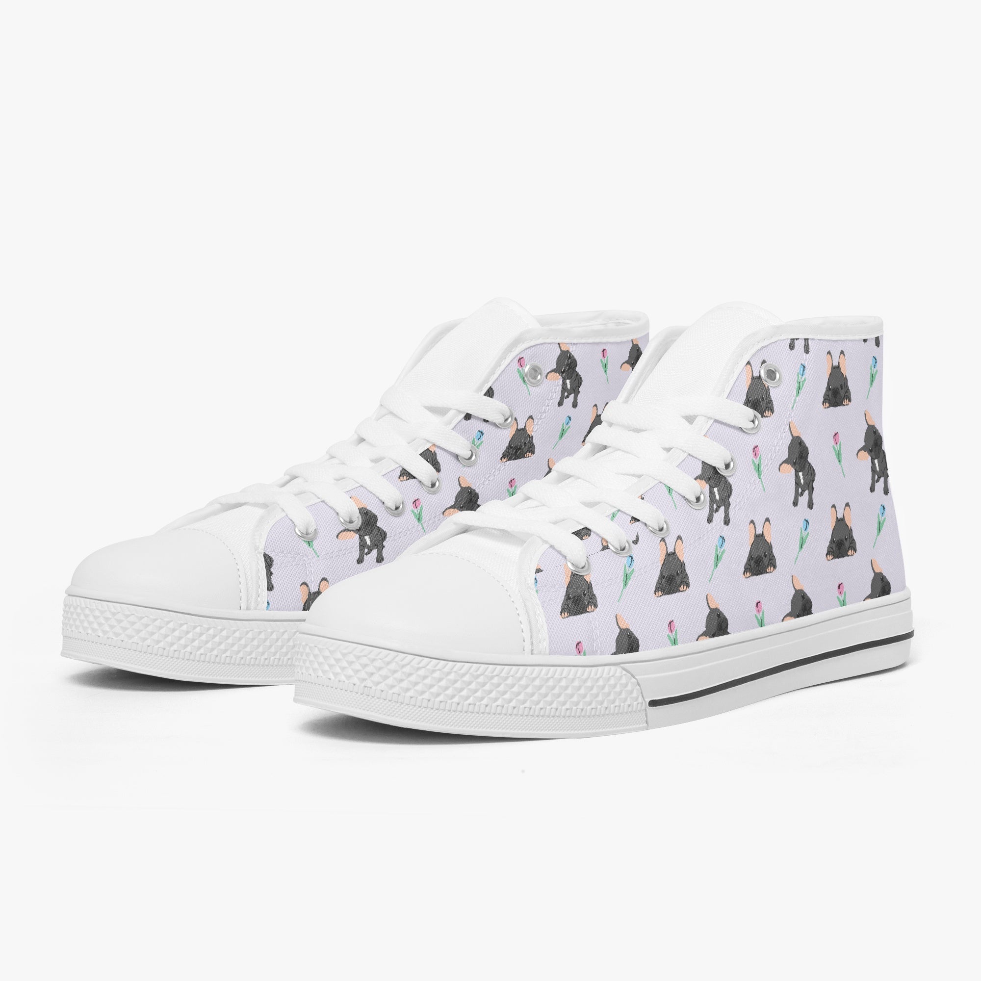 Charlotte Classic High-Top Shoes for Frenchie Enthusiasts-fadou