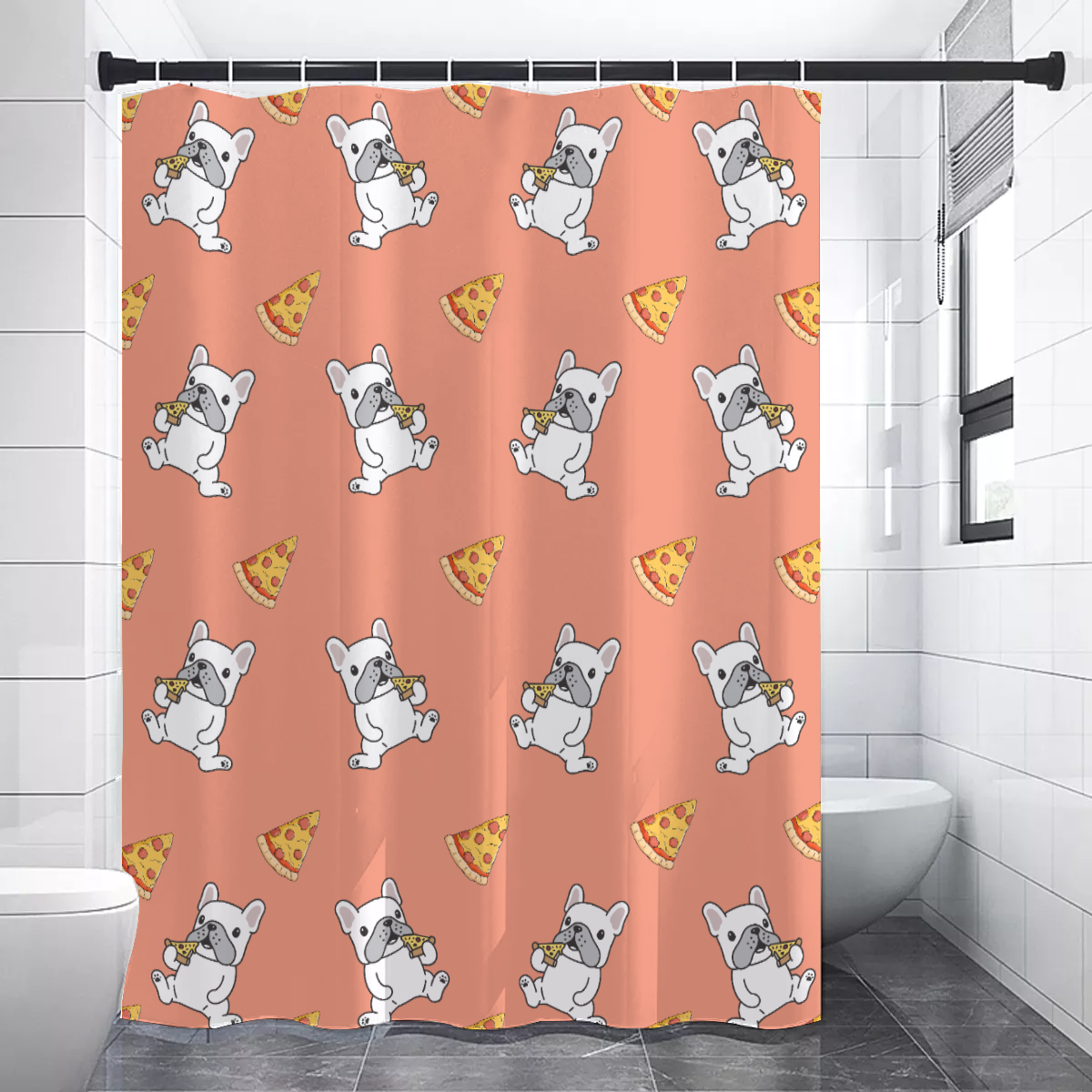 ROMEO French Bulldog Fabric Curtain for Dog Moms & Dads-fadou