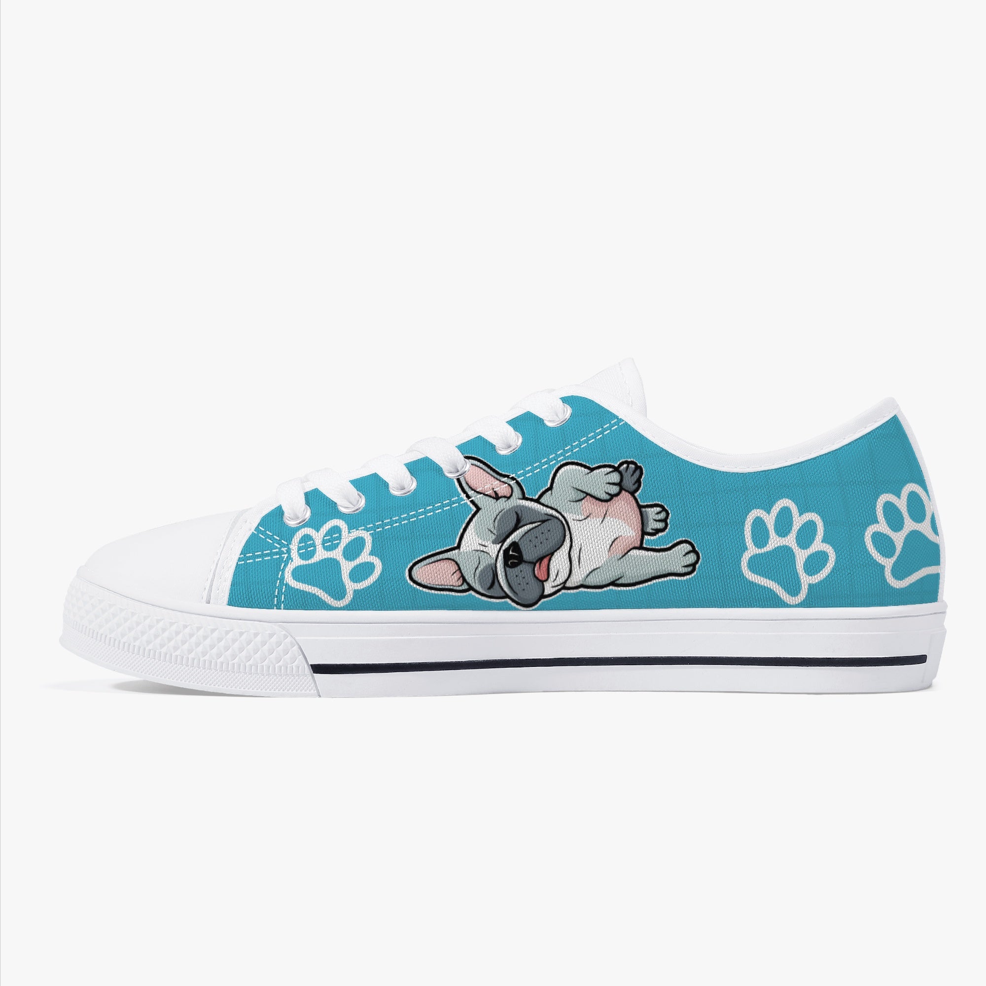 French Bulldog Classic High-Top Shoes for Dog Park Days-fadou