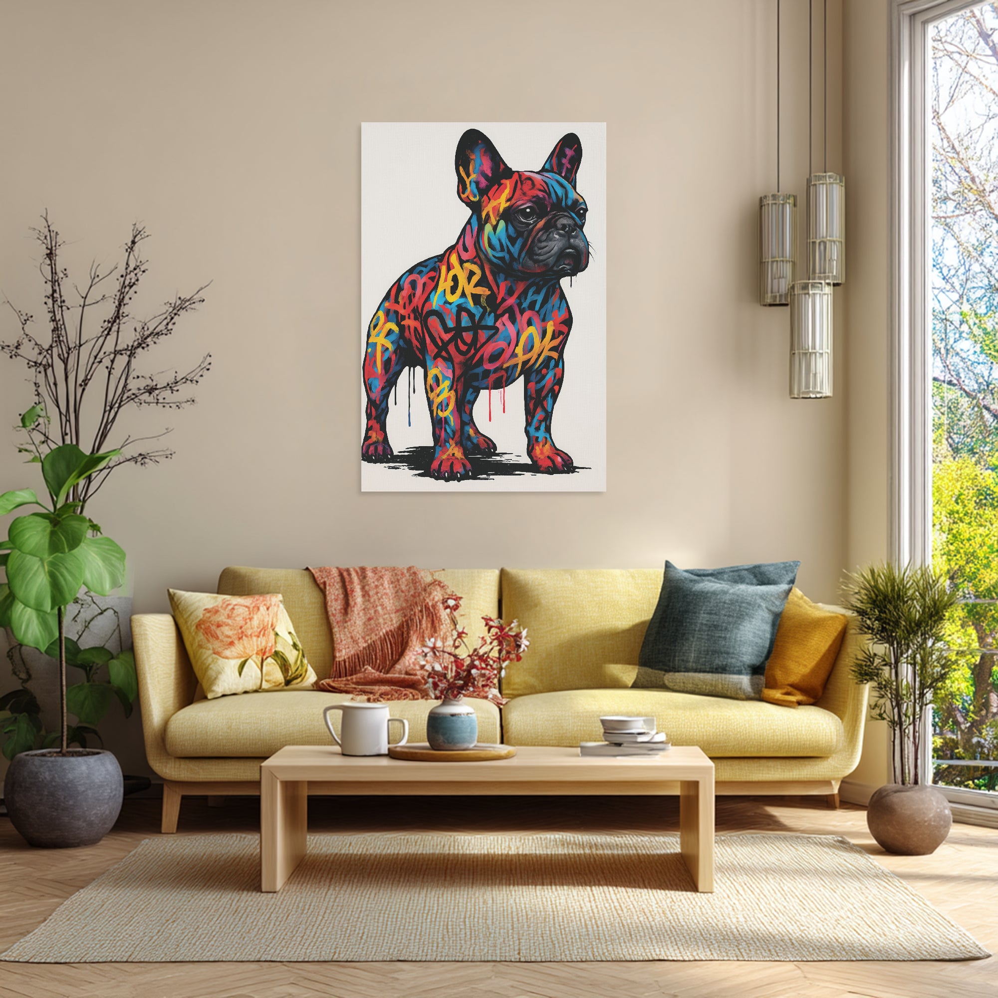 Bandit - Vertical Canvas Painting for Frenchie Enthusiasts-fadou
