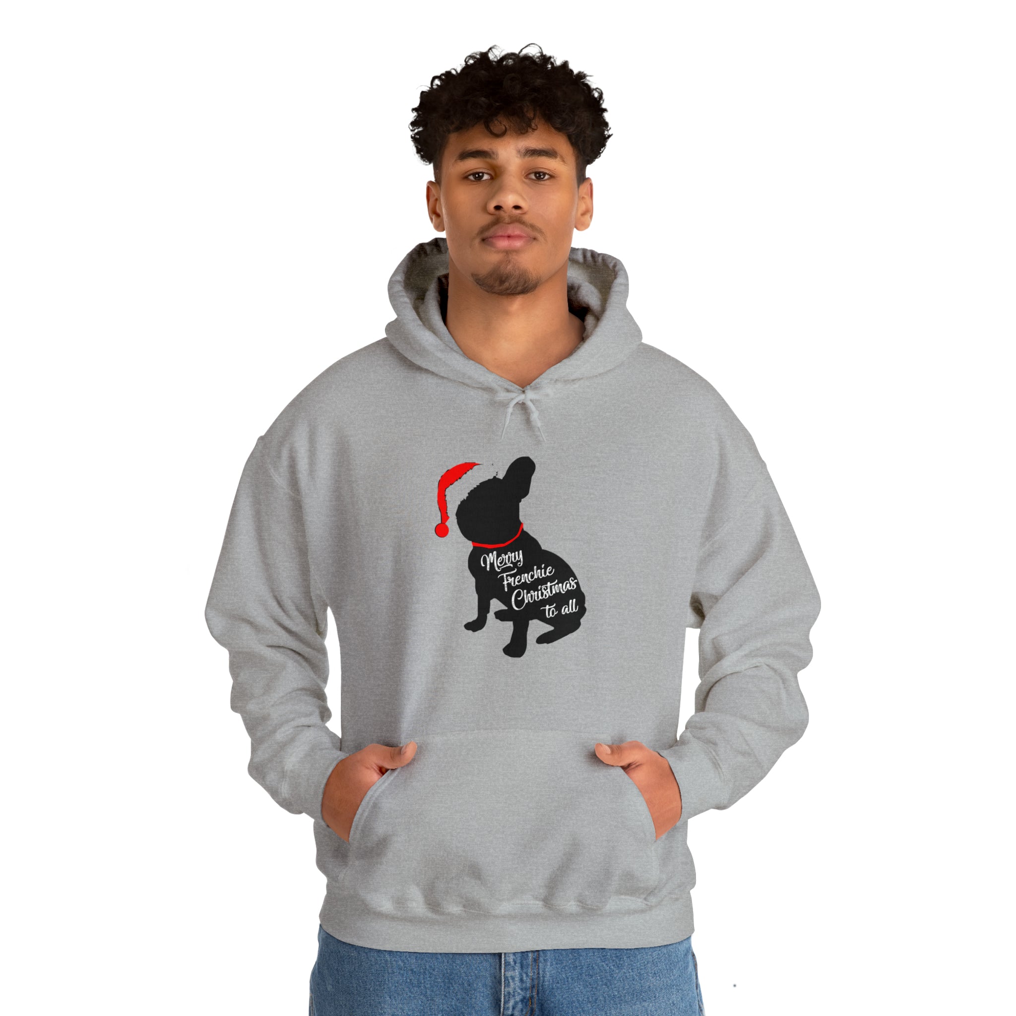 French Bulldog Christmas Fleece Hoodie for Flat-Face Breeds-fadou