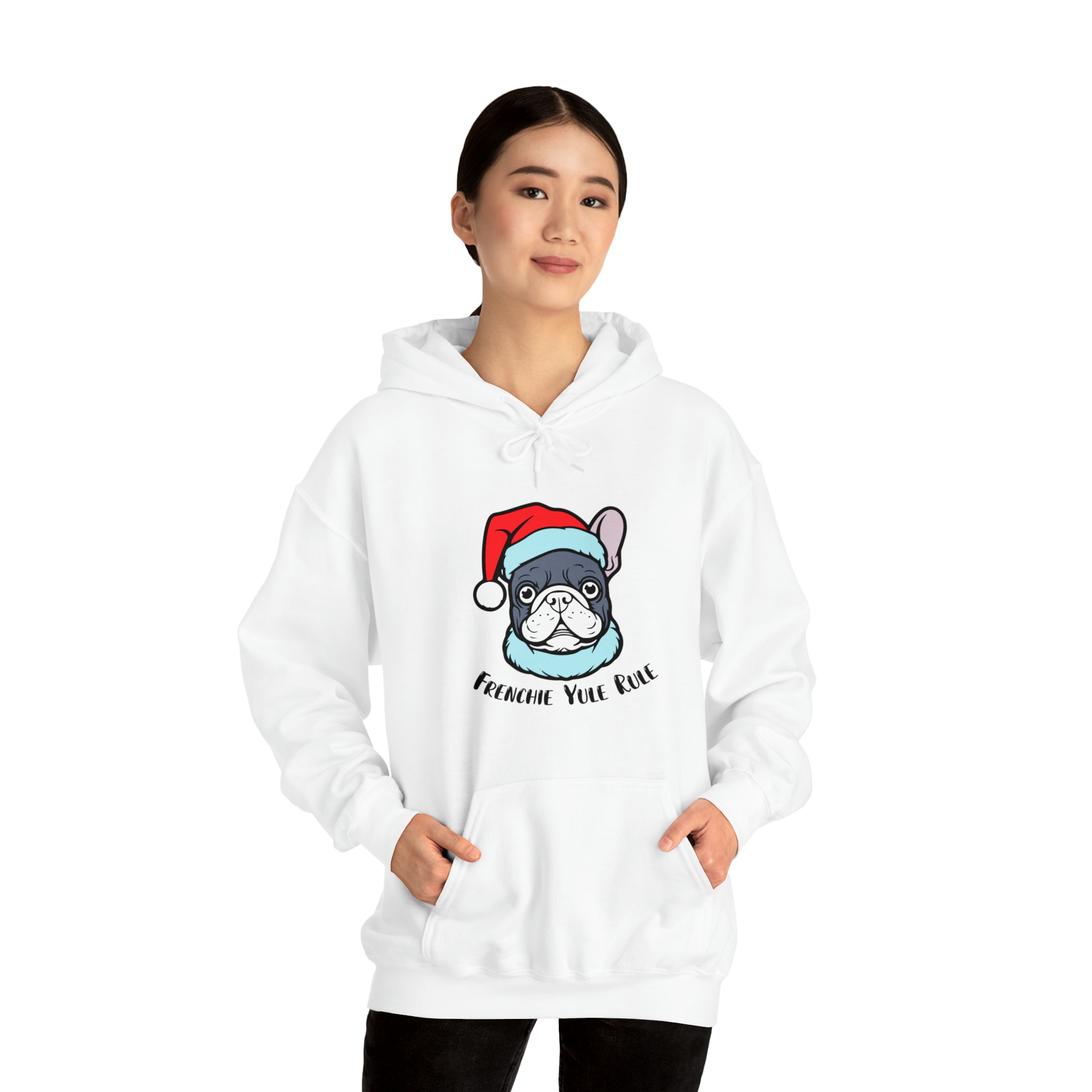 Frenchie Yule Rule Unisex Hoodie for Brachycephalic Dogs-fadou