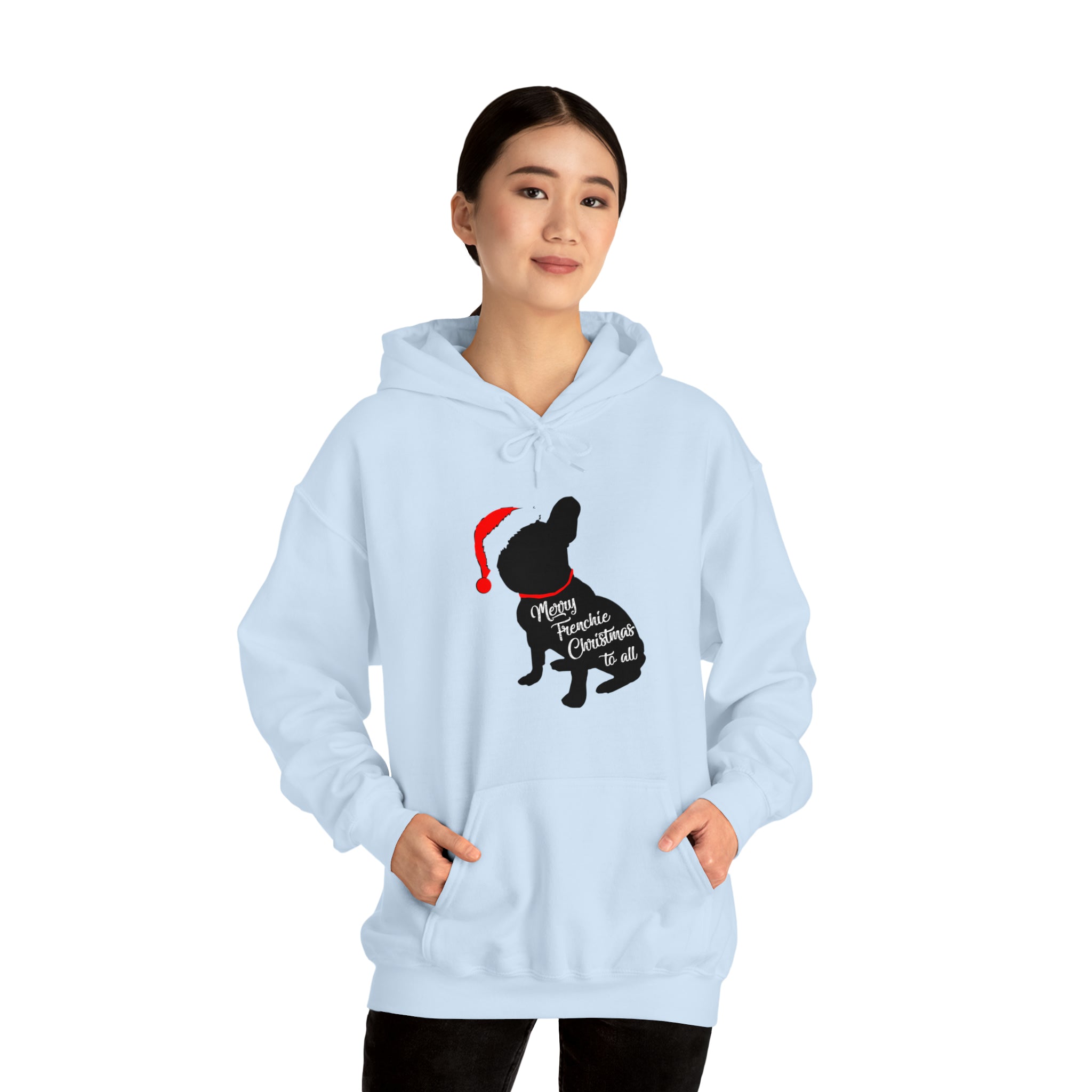 French Bulldog Christmas Fleece Hoodie for Flat-Face Breeds-fadou