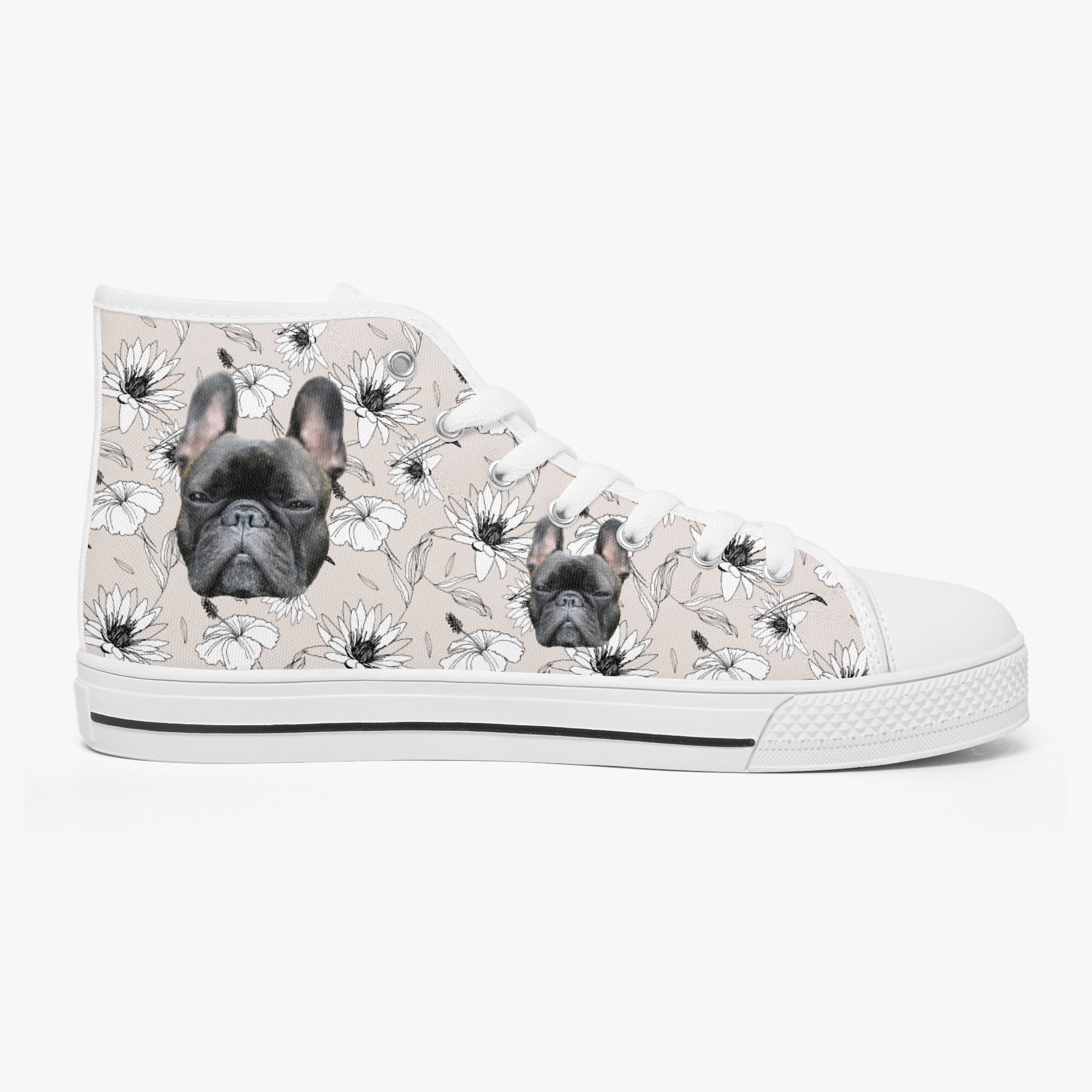 Frenchie Personalized Canvas Sneakers for Bulldog Owners-fadou
