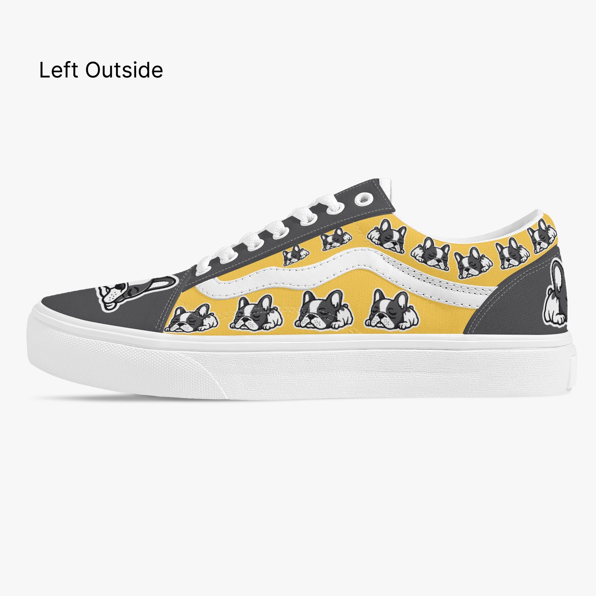 French Bulldog Trendy Canvas Sneakers for Frenchie Enthusiasts-fadou