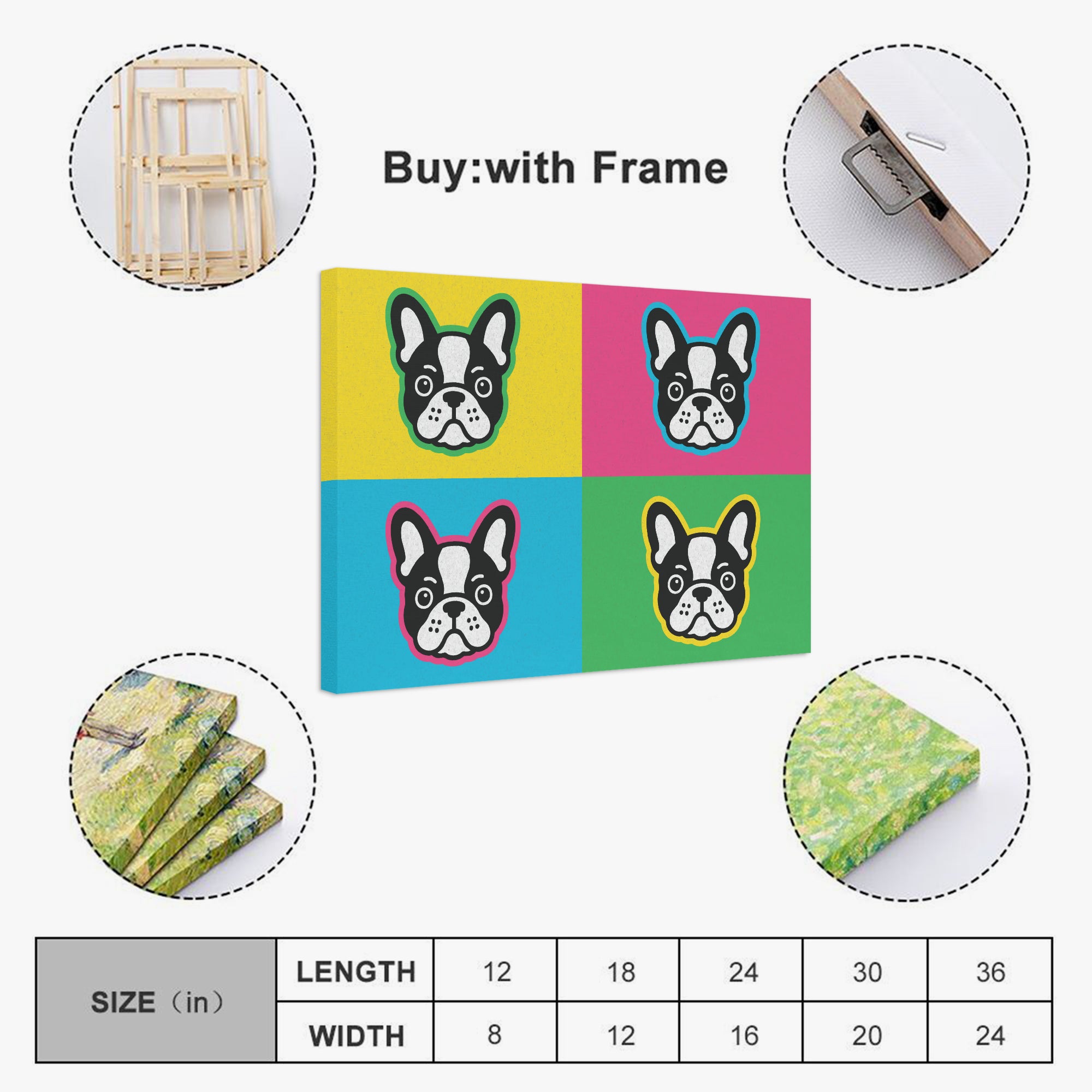 French Bulldog Adorable Decorative Canvas for Dog Park Days-fadou