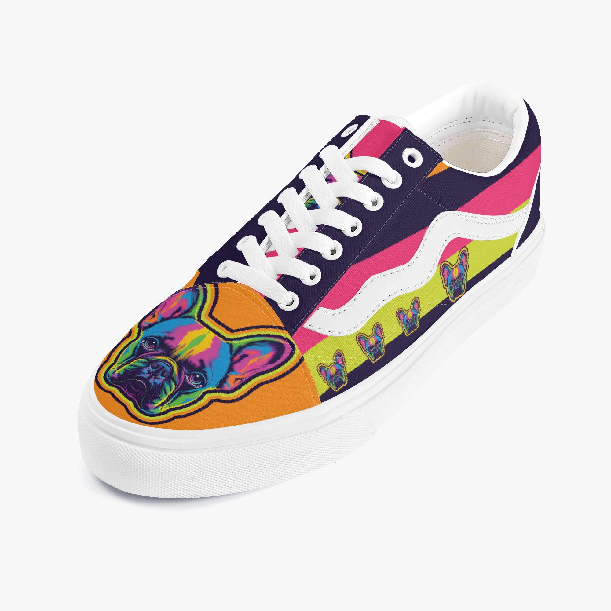 French Bulldog Trendy Canvas Sneakers for Bulldog Owners-fadou