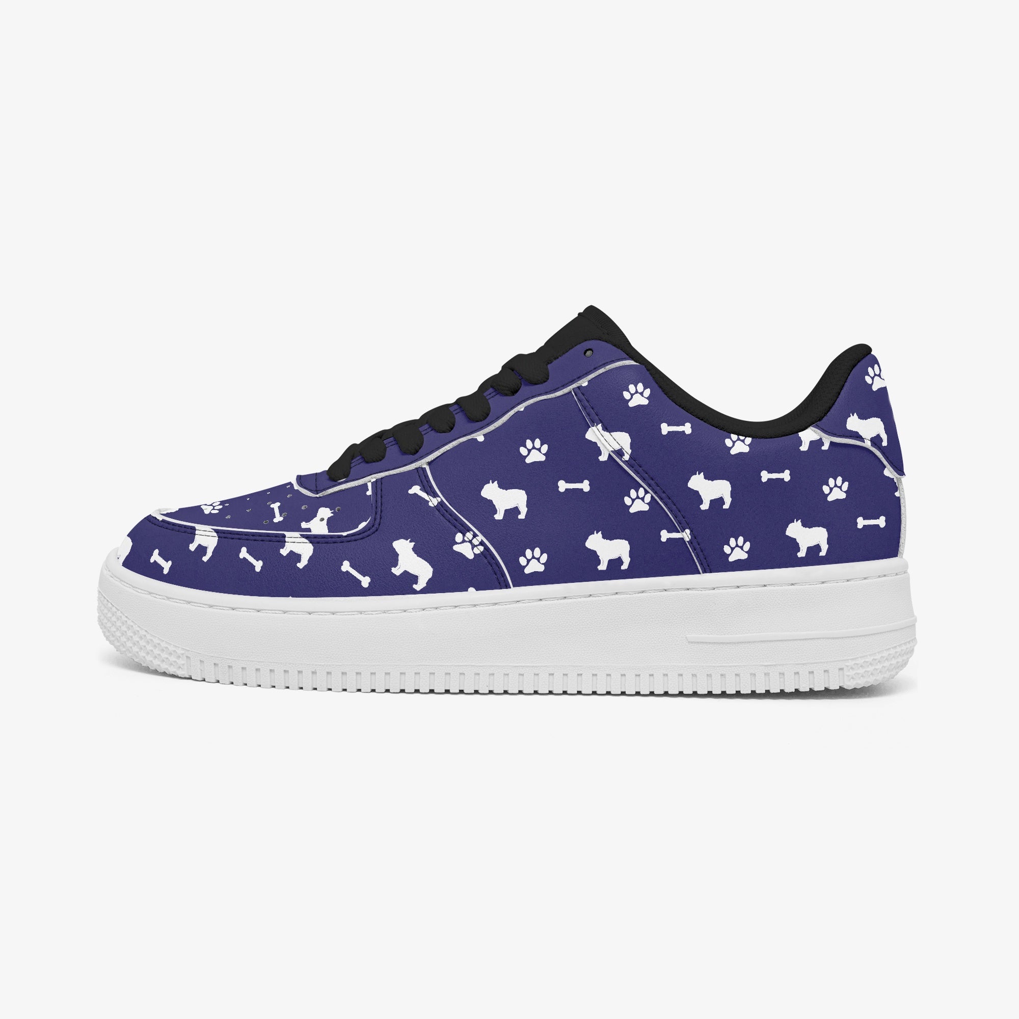 French Bulldog Leather Classic Sneakers for Dog Moms & Dads-fadou