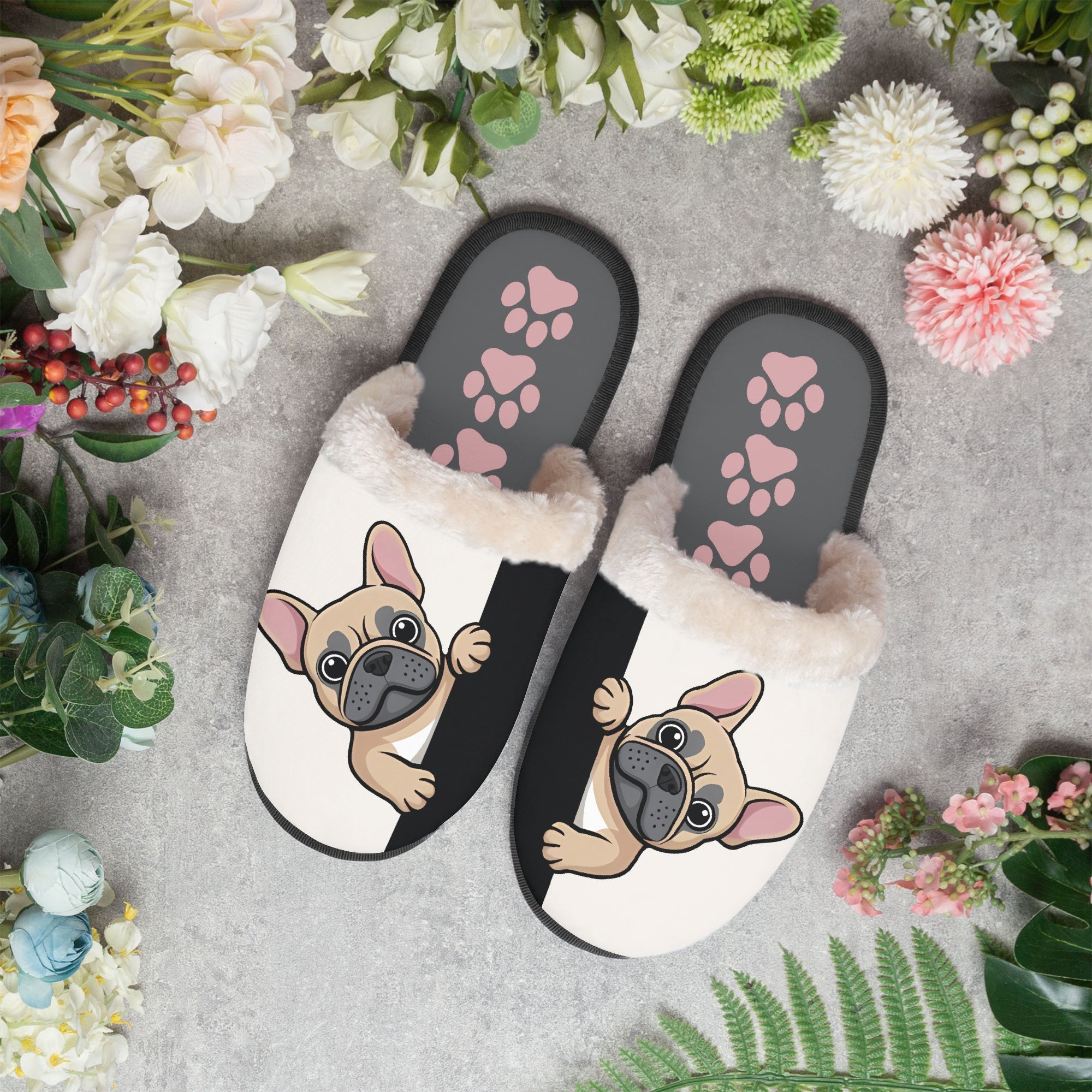 Poof French Bulldog Indoor Shoes for Frenchie Enthusiasts-fadou
