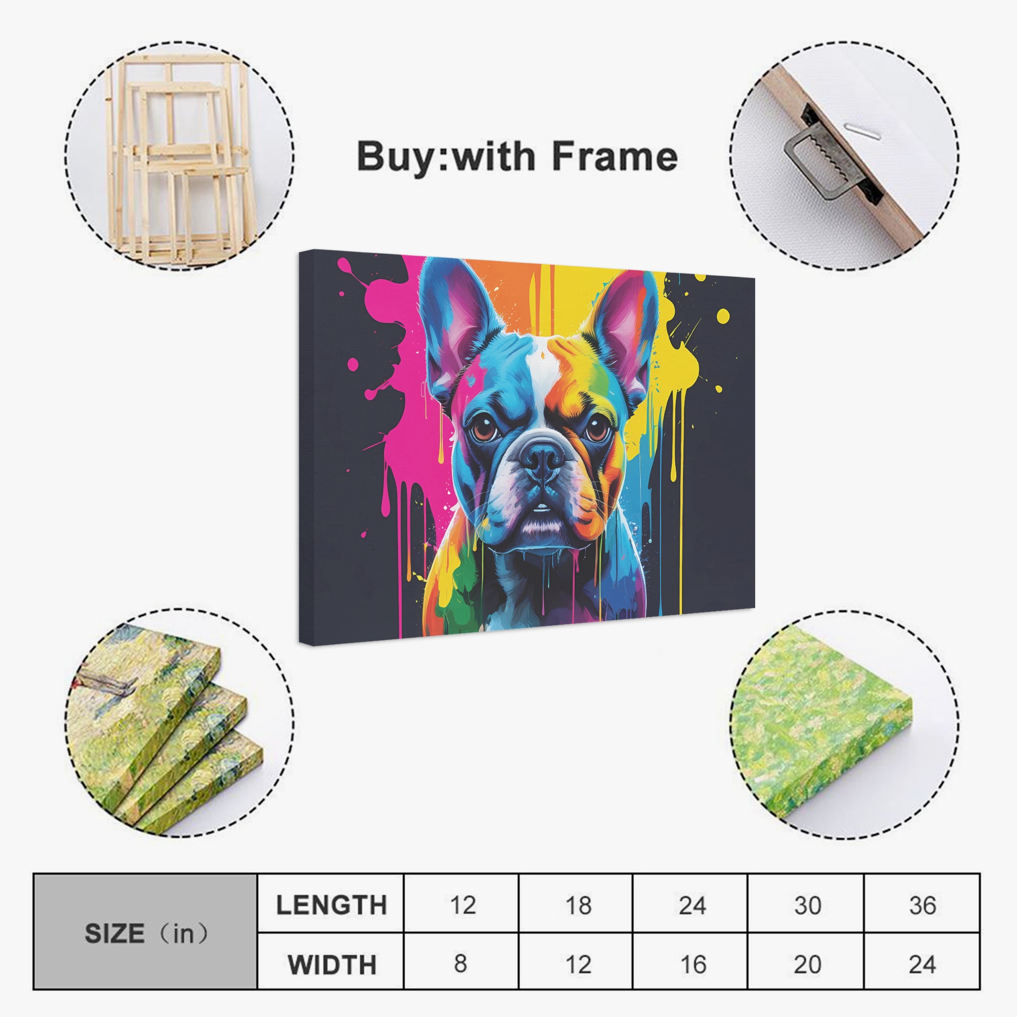 Frenchie Adorable Framed Poster for Frenchie Enthusiasts-fadou