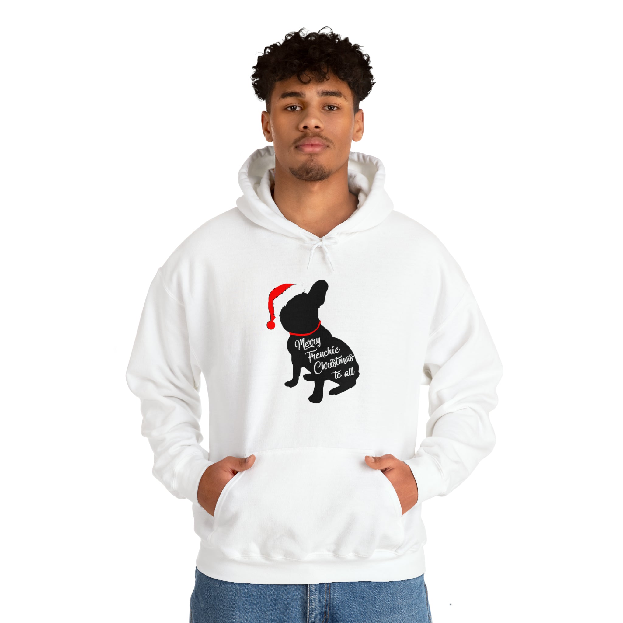 French Bulldog Christmas Fleece Hoodie for Flat-Face Breeds-fadou