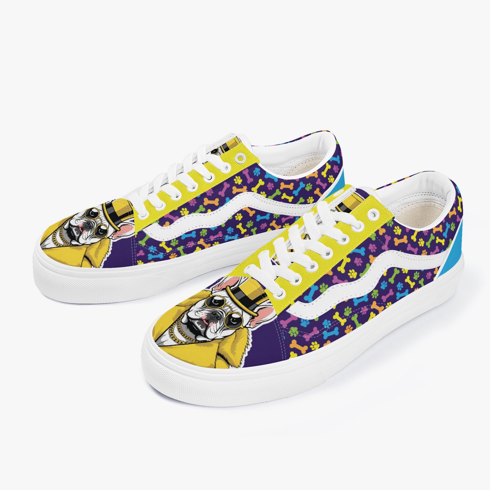 French Bulldog Trendy High-Top Shoes for Frenchie Enthusiasts-fadou