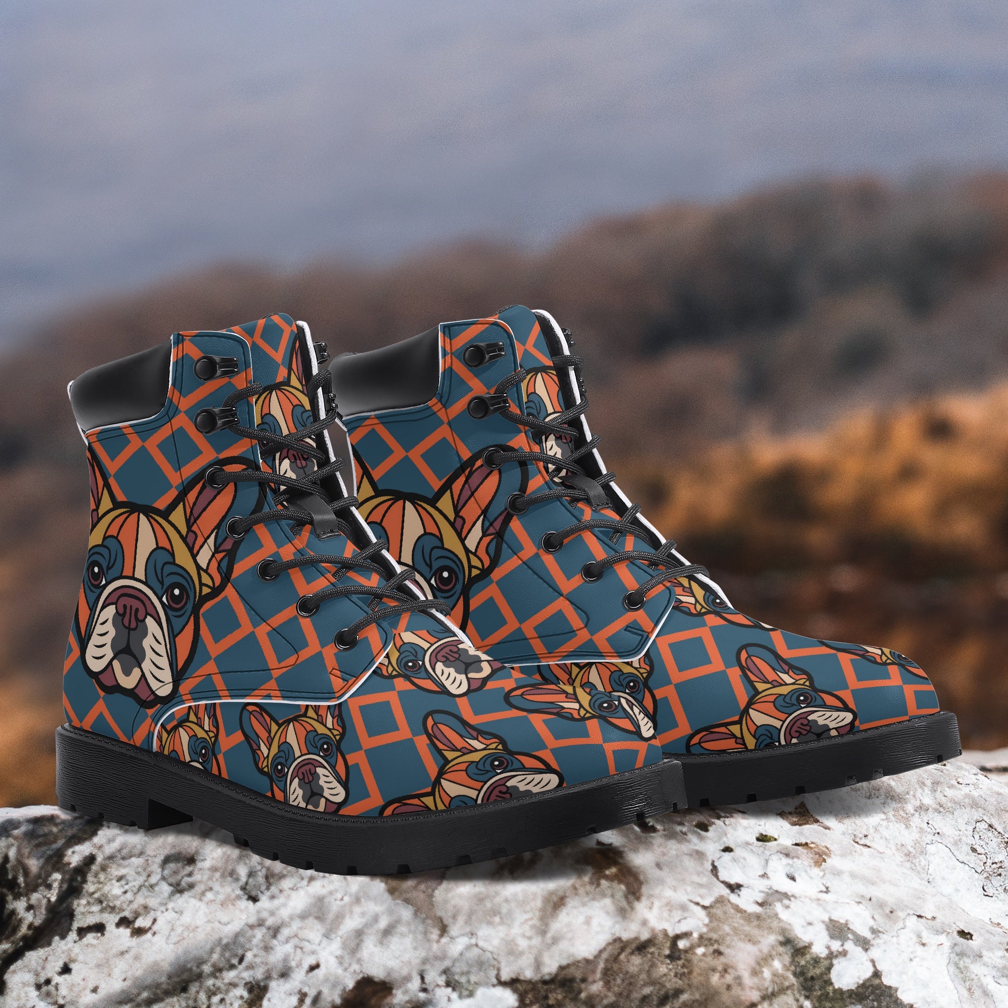 French Bulldog Casual Ankle Booties for Frenchie Enthusiasts-fadou