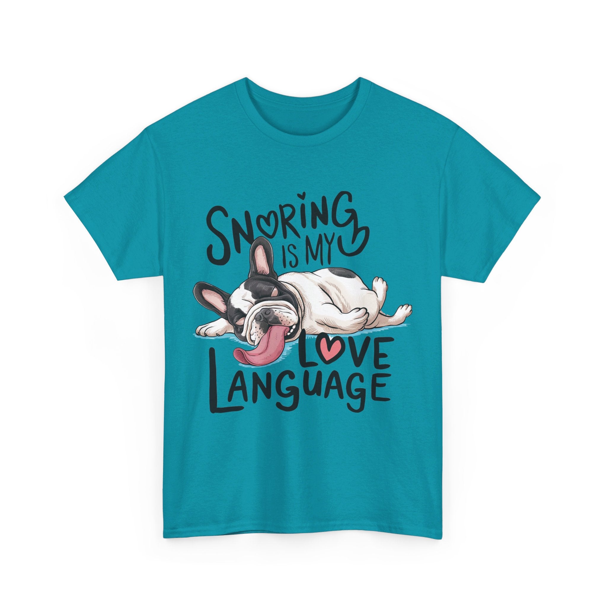 Snoring French Bulldog Cotton Tee for Brachycephalic Dogs-fadou