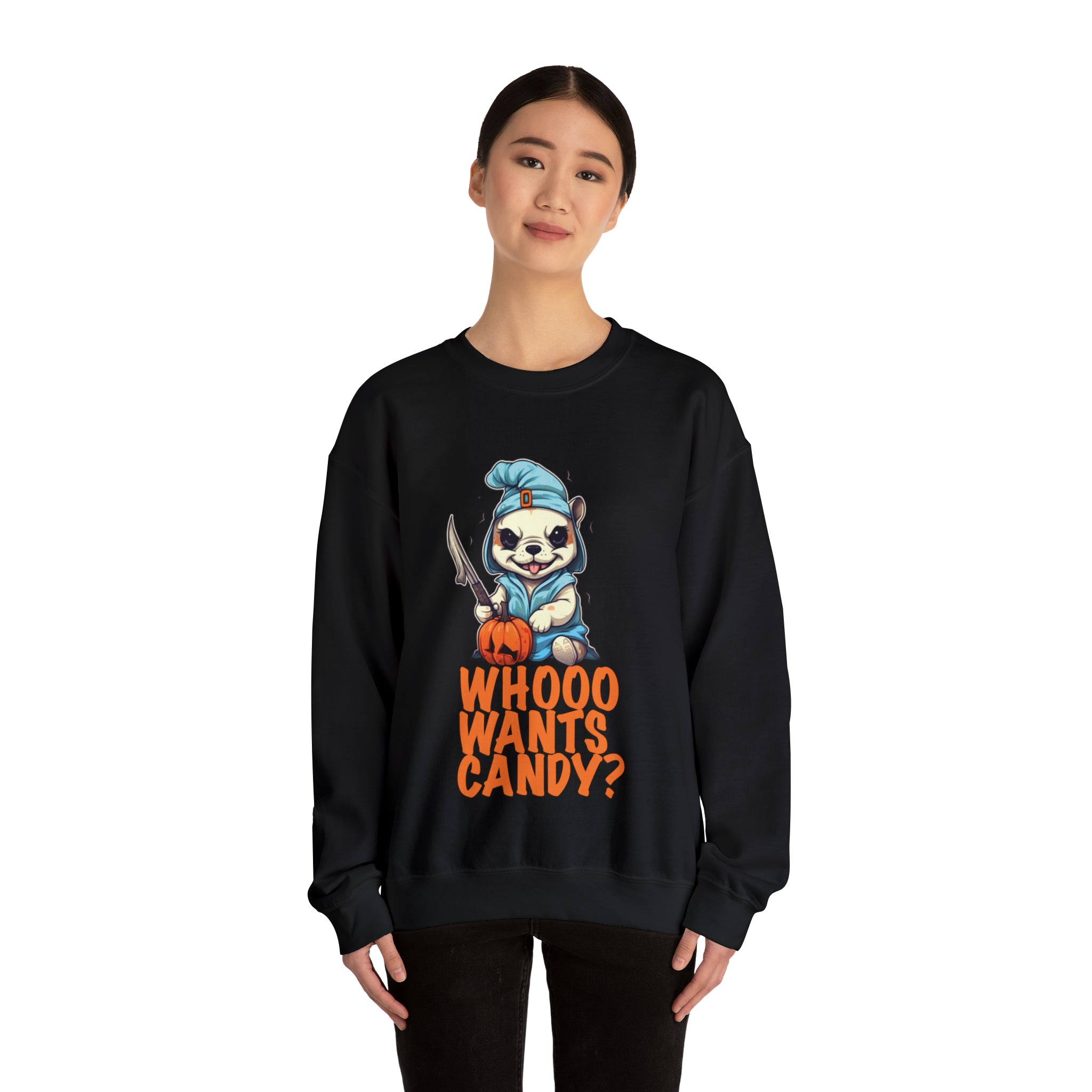 Whoo Halloween Cotton Sweatshirt for Frenchie Enthusiasts-fadou