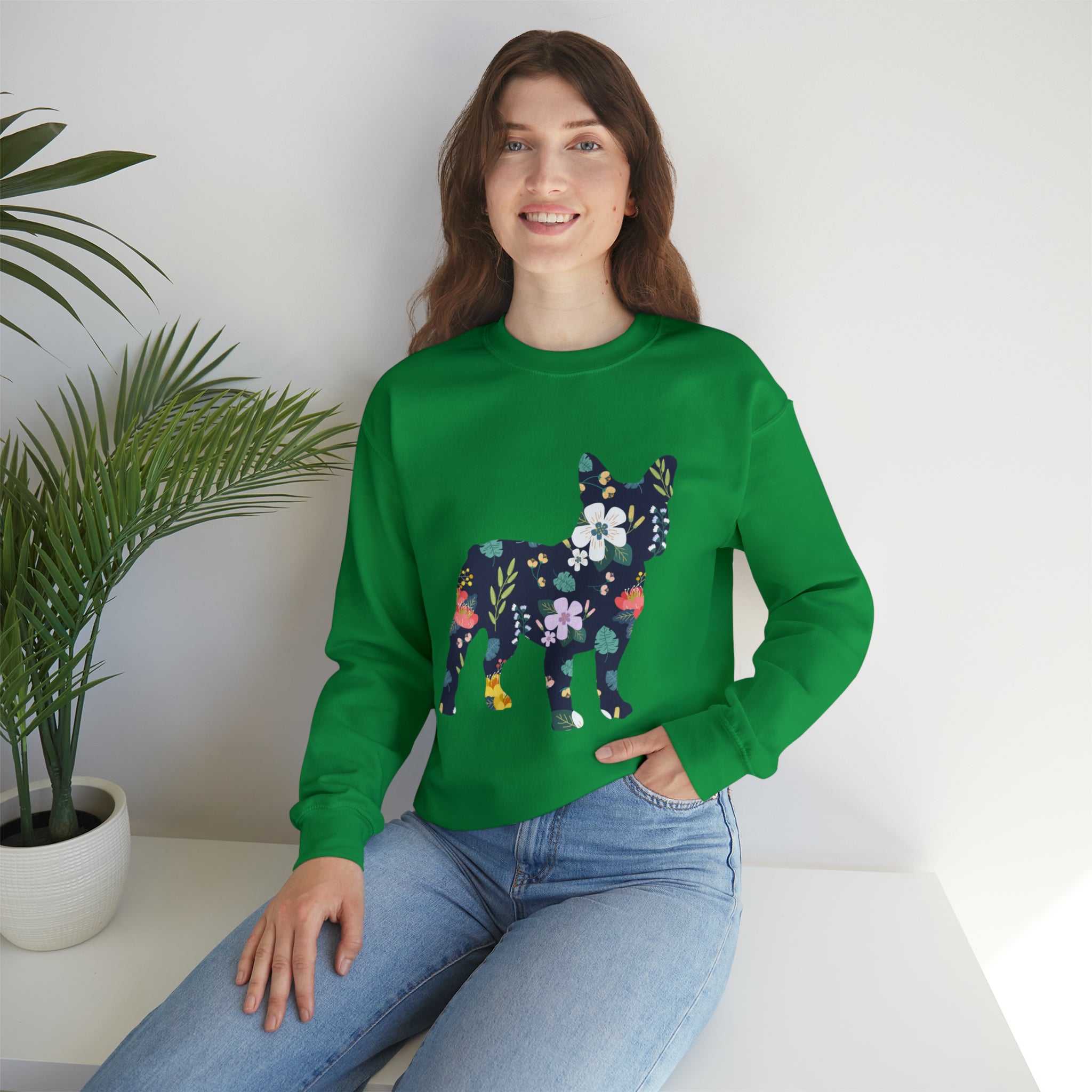 Floral French Bulldog Dog Mom Hoodie for Dog Moms & Dads-fadou