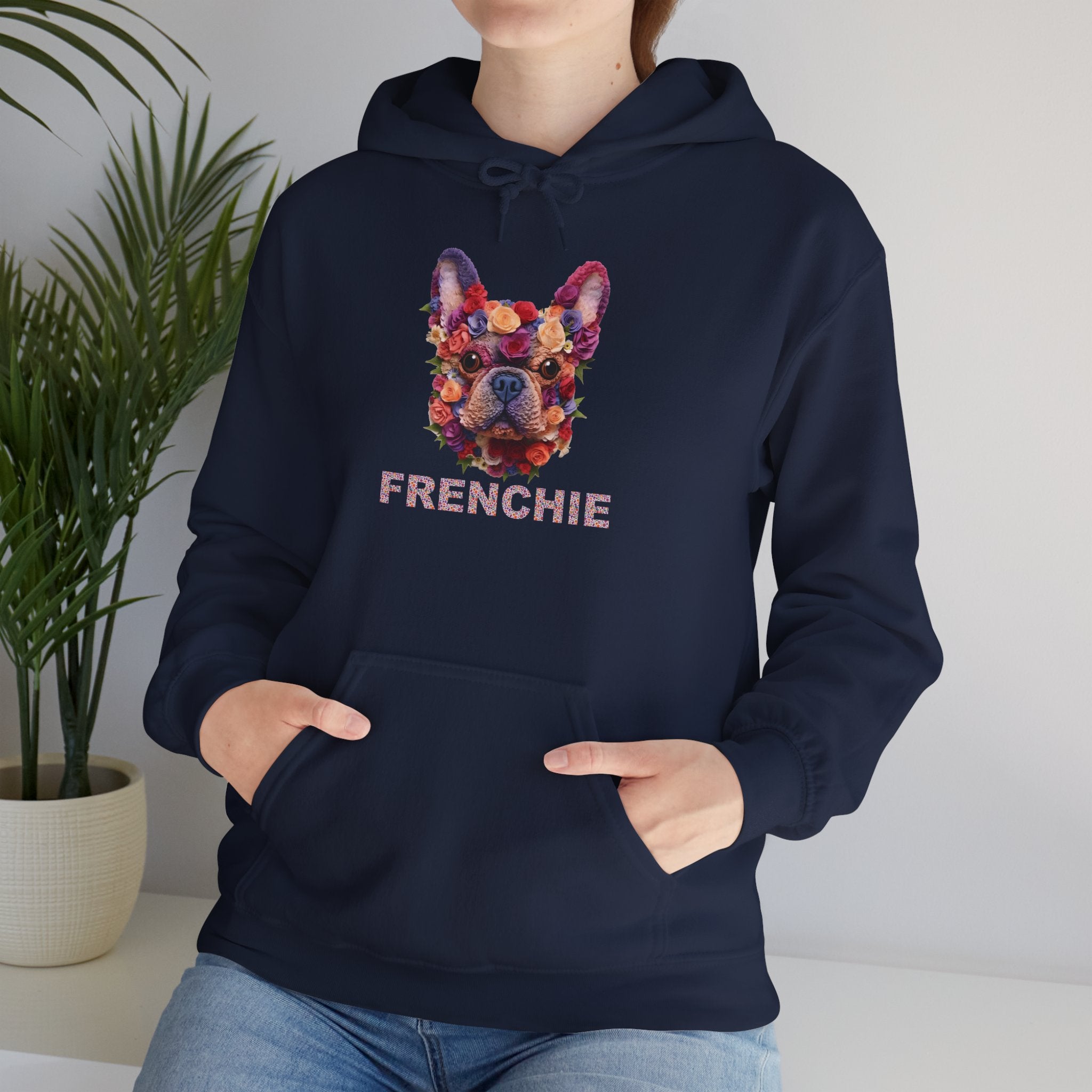 Flowers French Bulldog Dog Mom Hoodie for Bulldog Owners-fadou