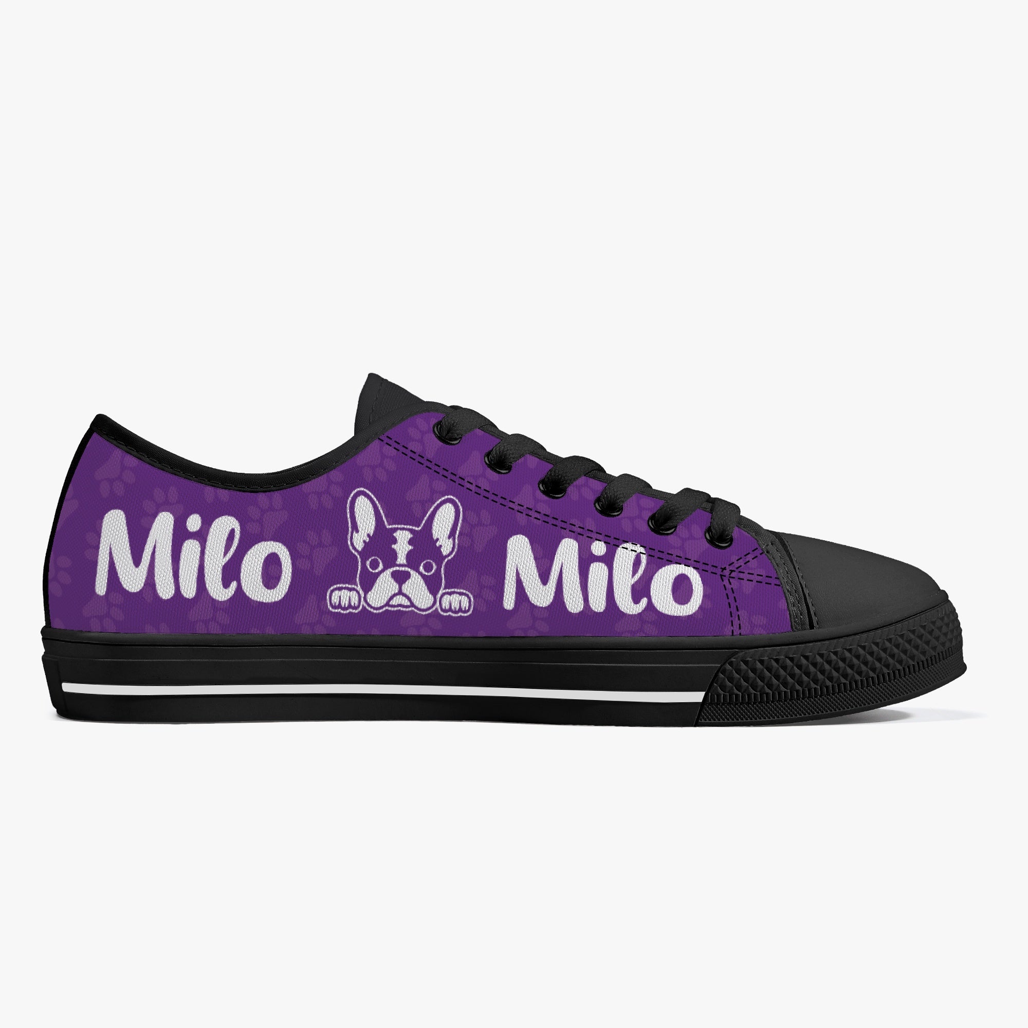 Frenchie Personalized Canvas Sneakers for Everyday Wear-fadou