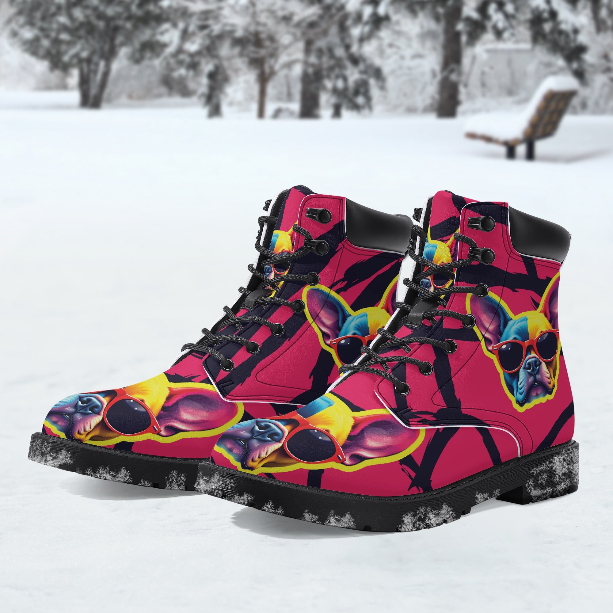 French Bulldog Casual Fashion Boots for Frenchie Enthusiasts-fadou