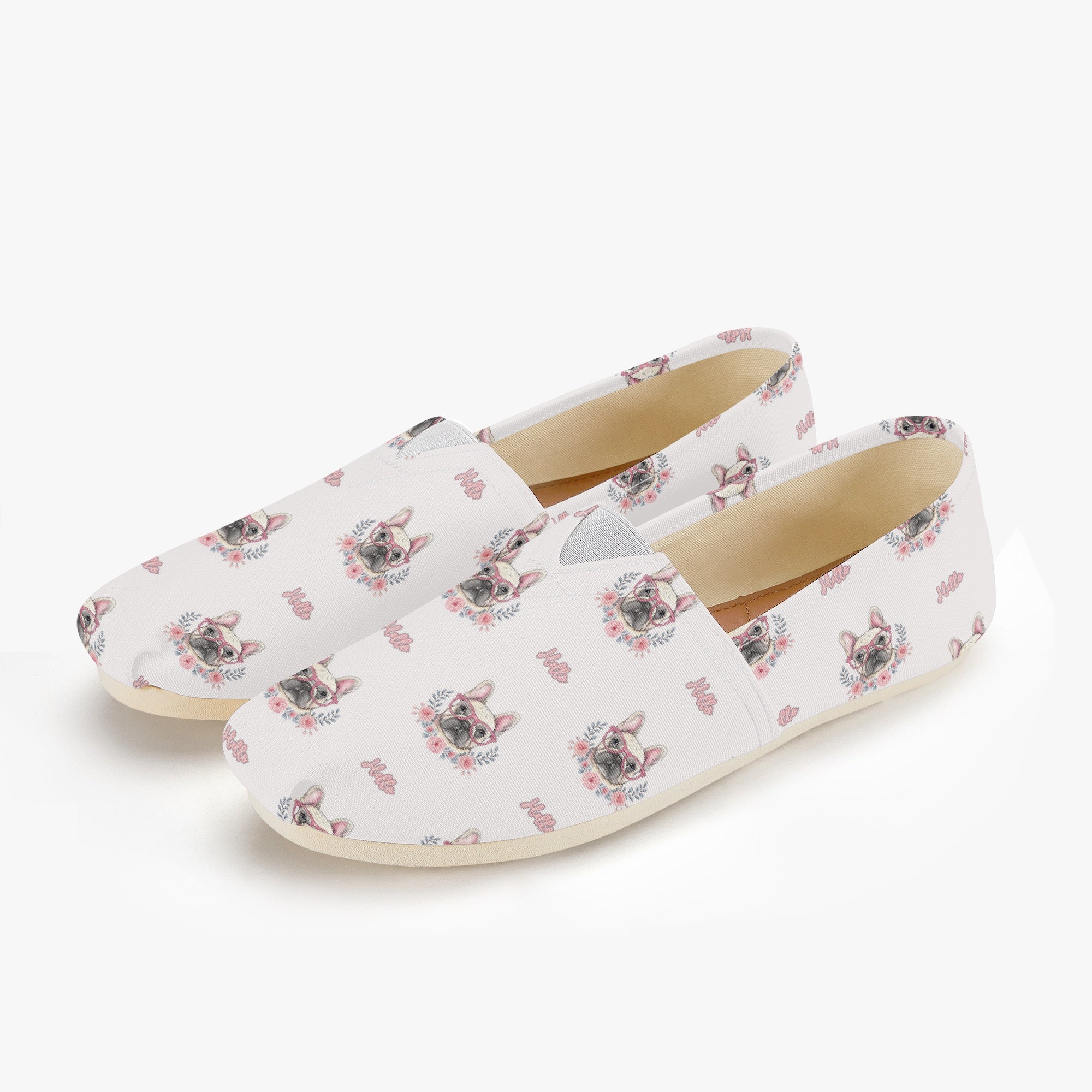 French Bulldog Casual Canvas Sneakers for Bulldog Owners-fadou