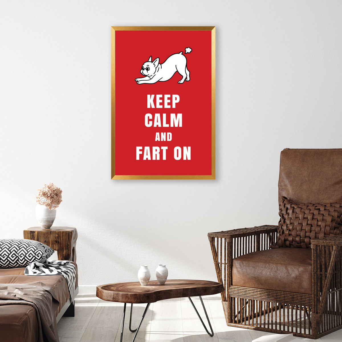 Chopper French Bulldog Wall Print for Frenchie Enthusiasts-fadou