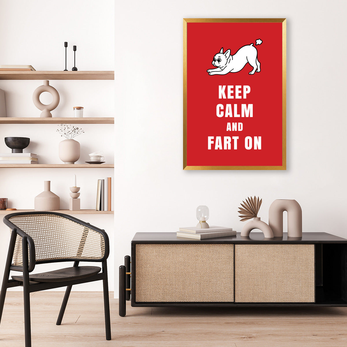 Chopper French Bulldog Wall Print for Frenchie Enthusiasts-fadou