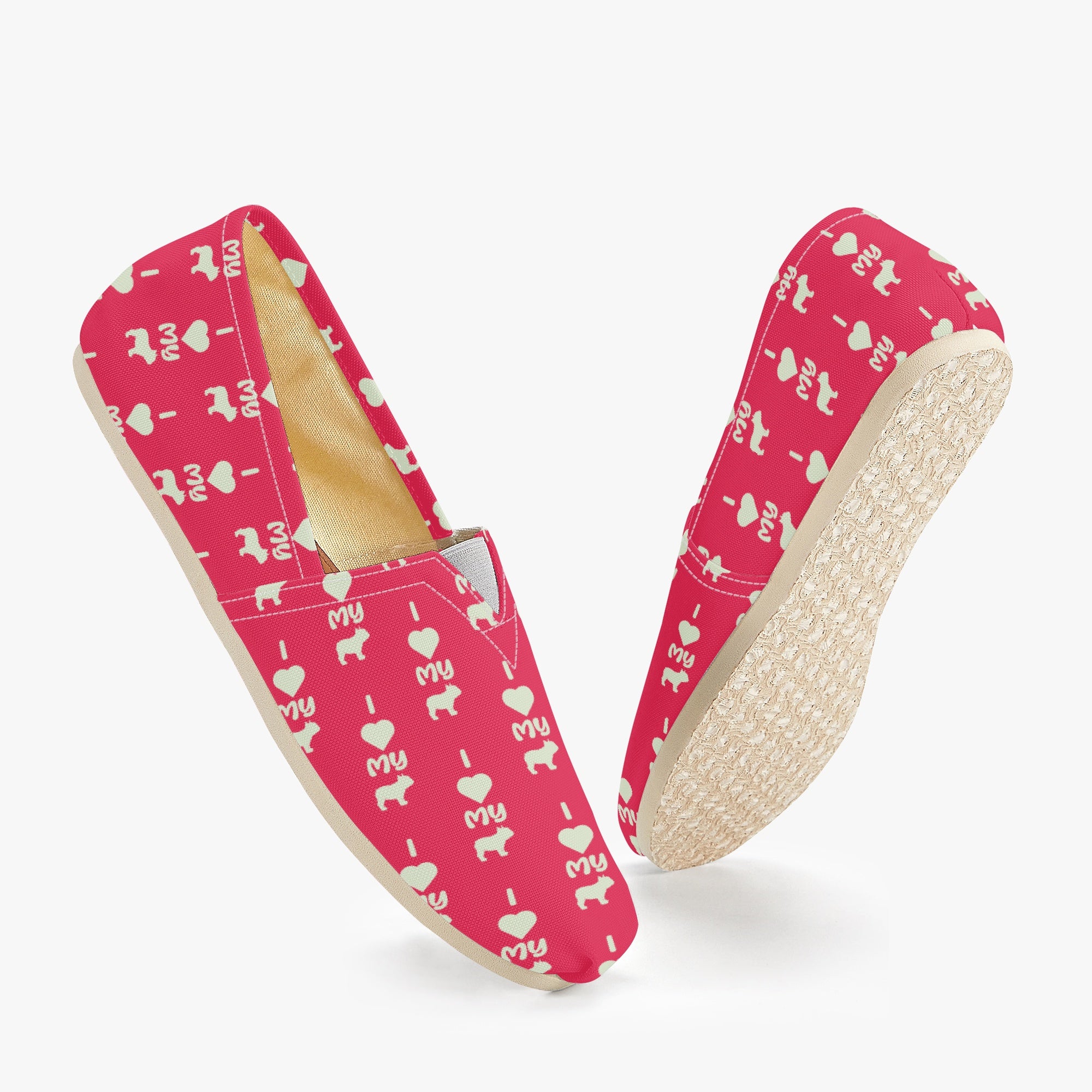 French Bulldog Casual Canvas Sneakers for Dog Park Days-fadou