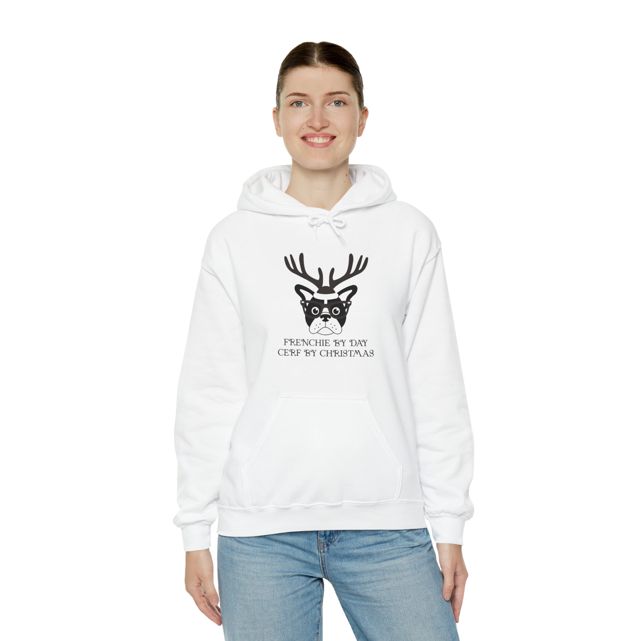 Frenchie by Day Unisex Hoodie for Travel Comfort and Safety-fadou