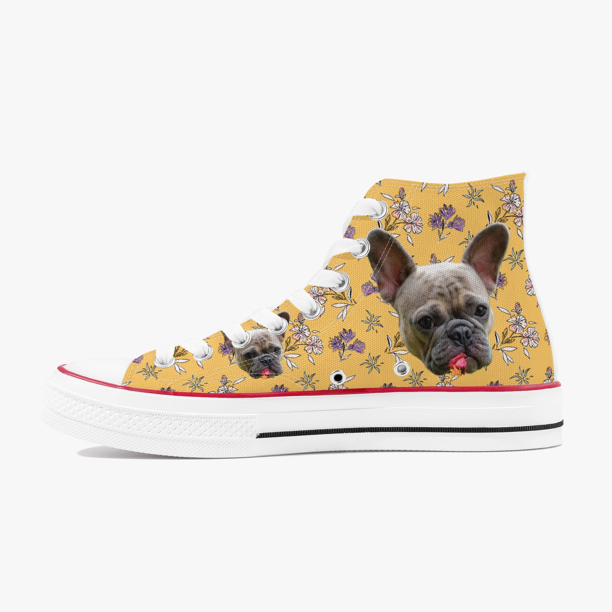French Bulldog Personalized High-Top Shoes for Frenchie Enthusiasts-fadou