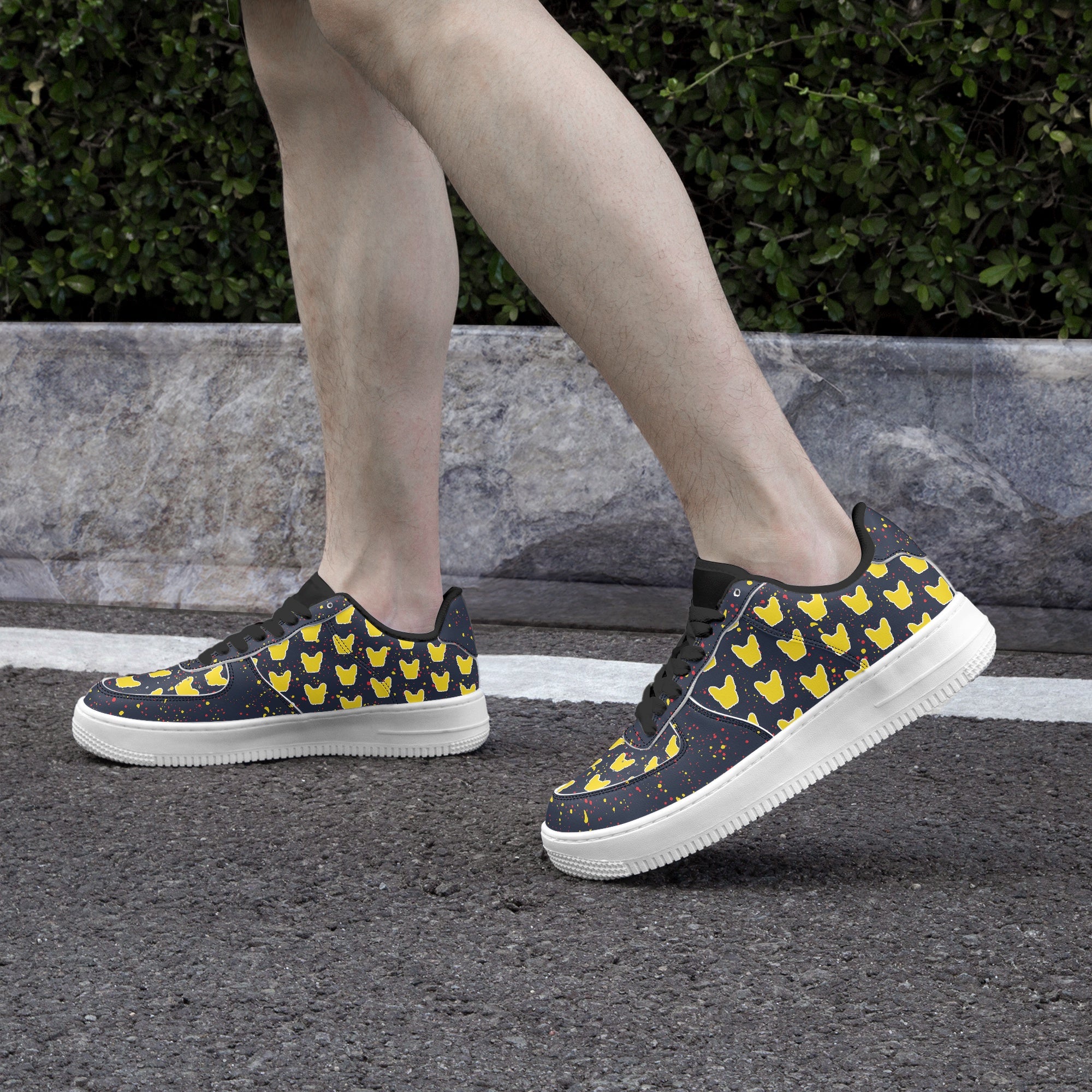 French Bulldog Leather Casual Footwear for Bulldog Owners-fadou