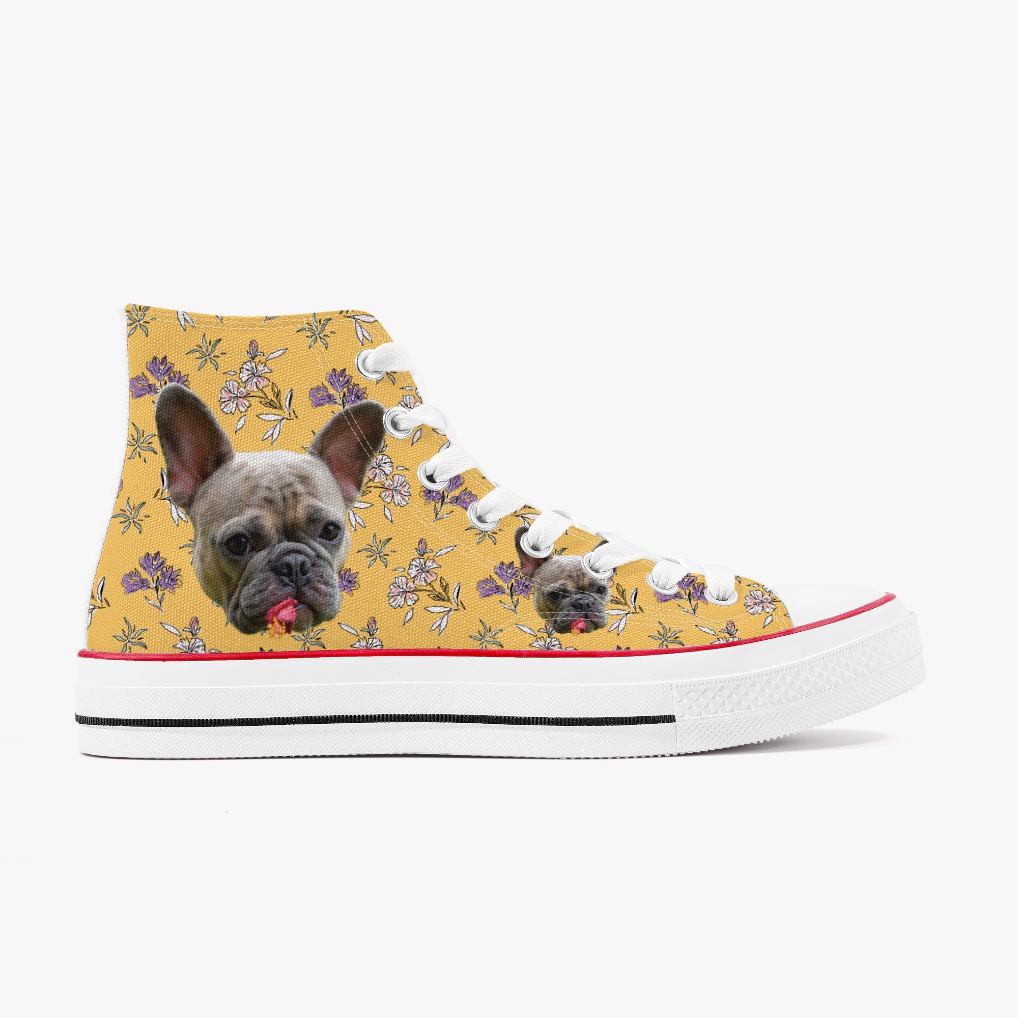 French Bulldog Personalized High-Top Shoes for Frenchie Enthusiasts-fadou