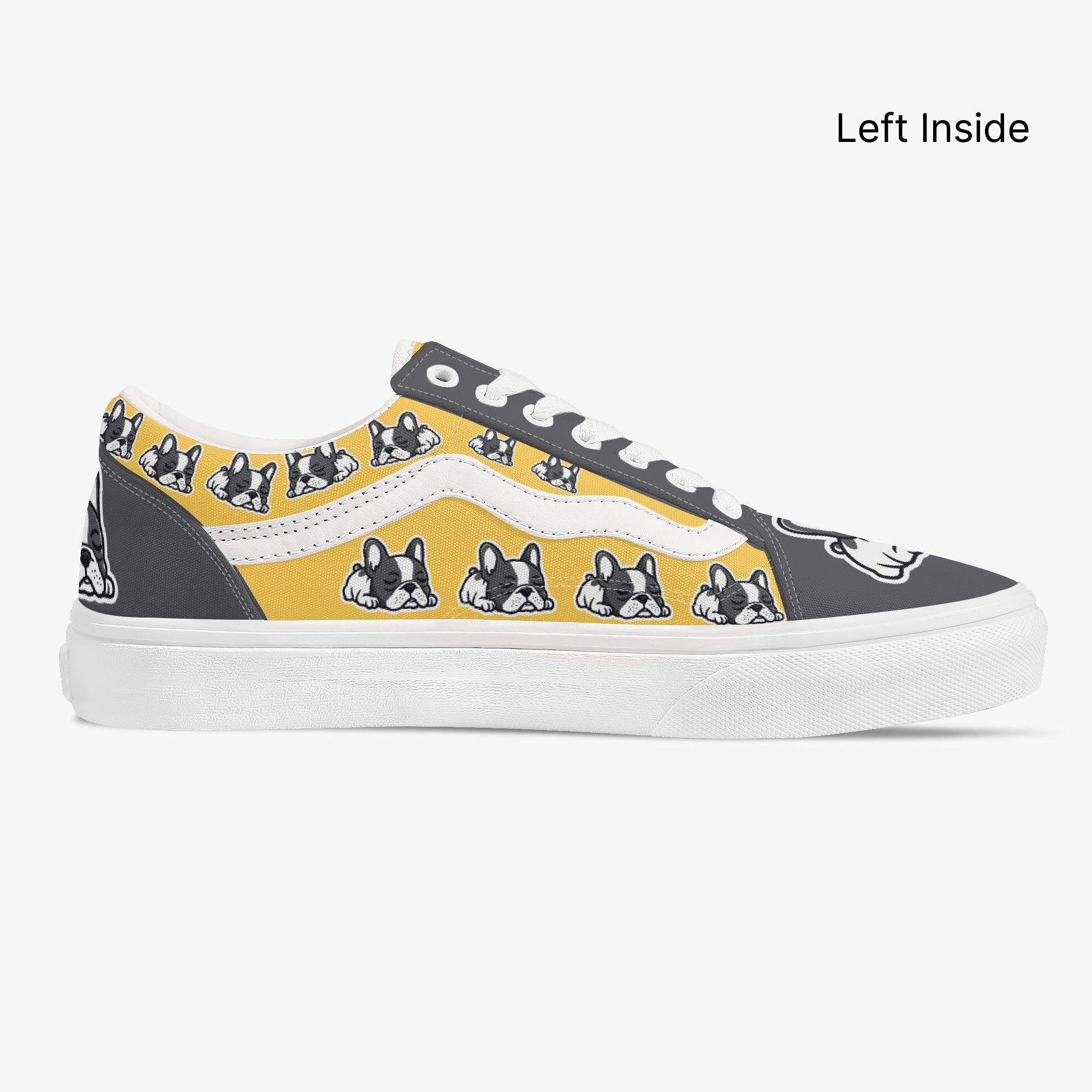 French Bulldog Trendy Canvas Sneakers for Frenchie Enthusiasts-fadou