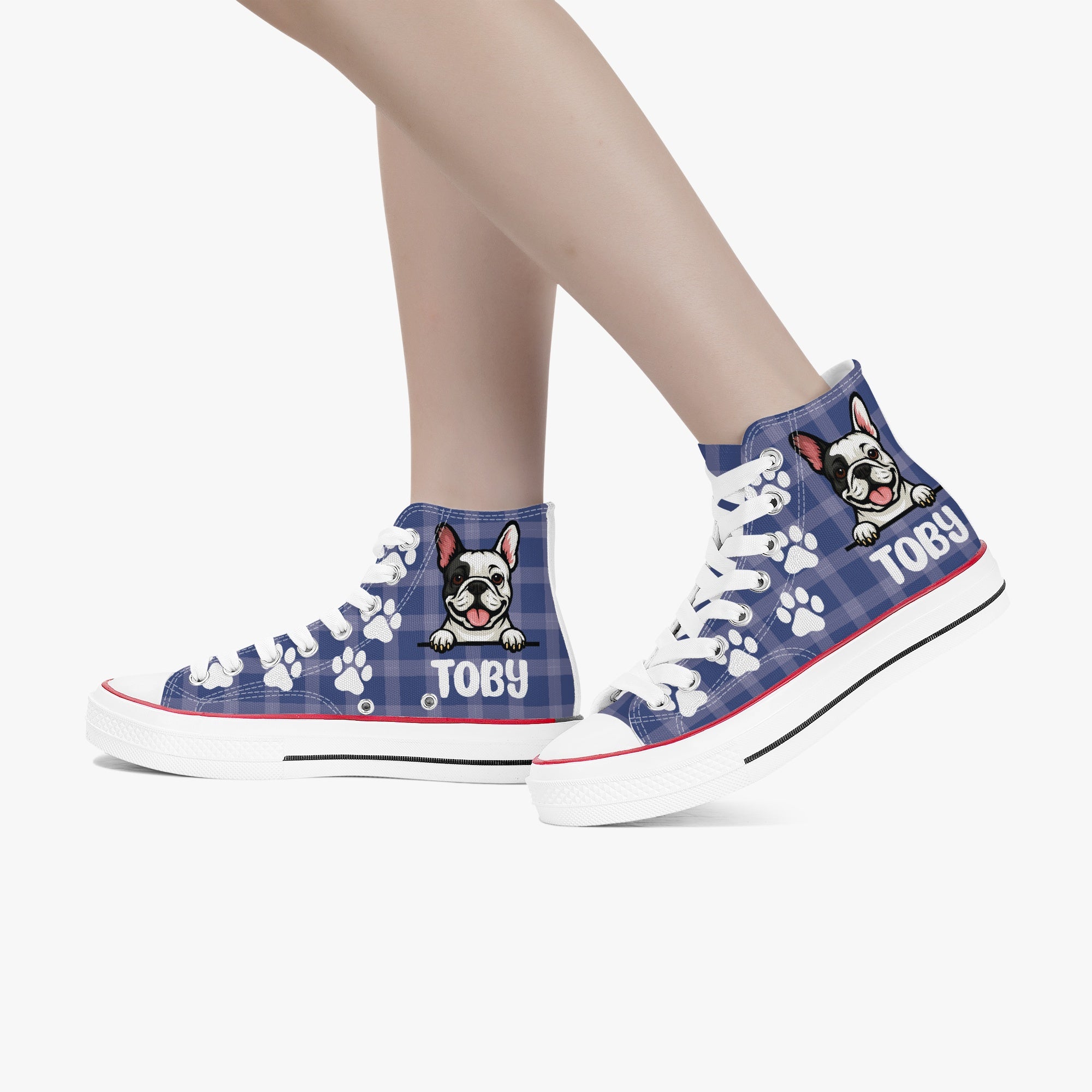 French Bulldog Personalized Canvas Sneakers for Dog Park Days-fadou