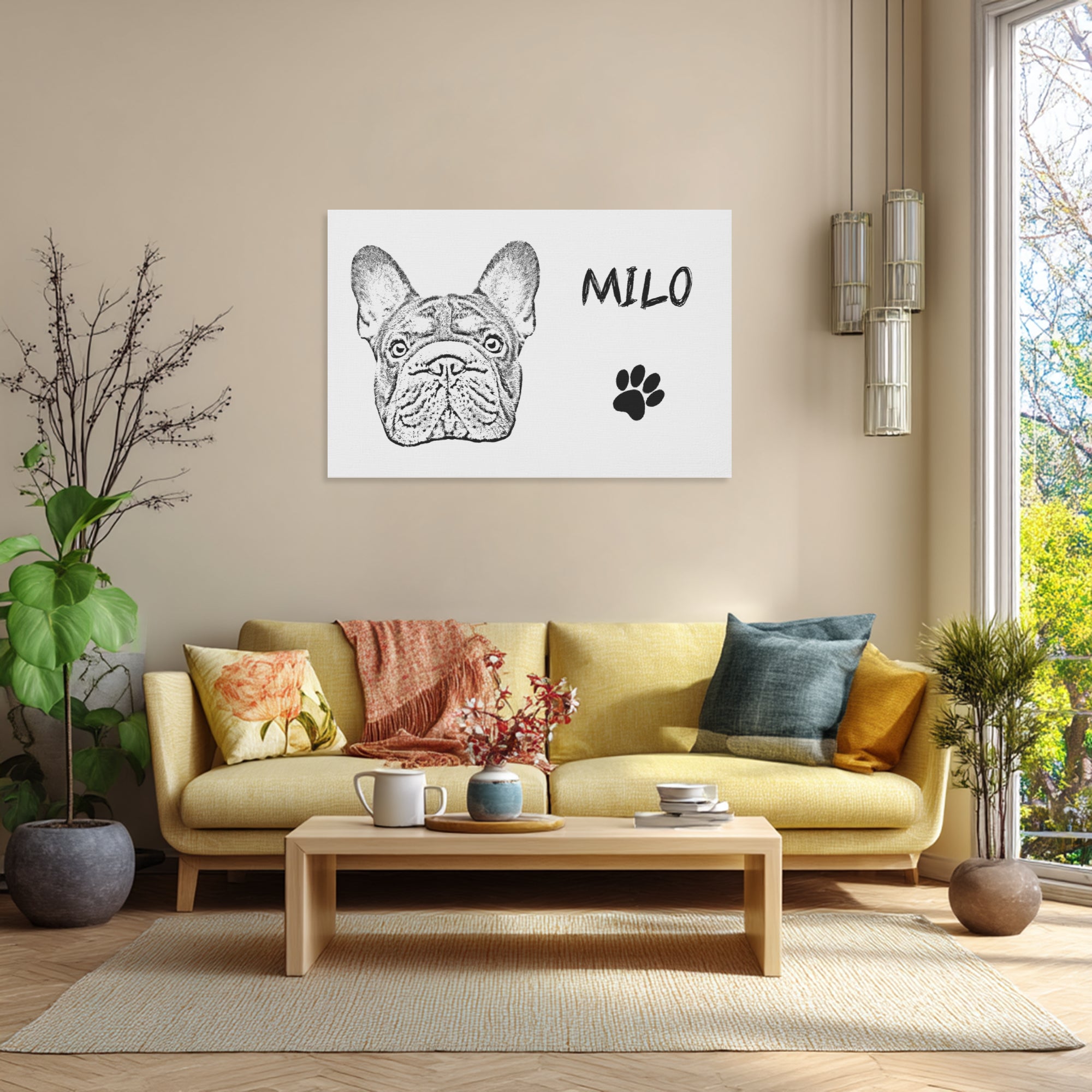 French Bulldog Personalized Framed Poster for Frenchie Fans-fadou