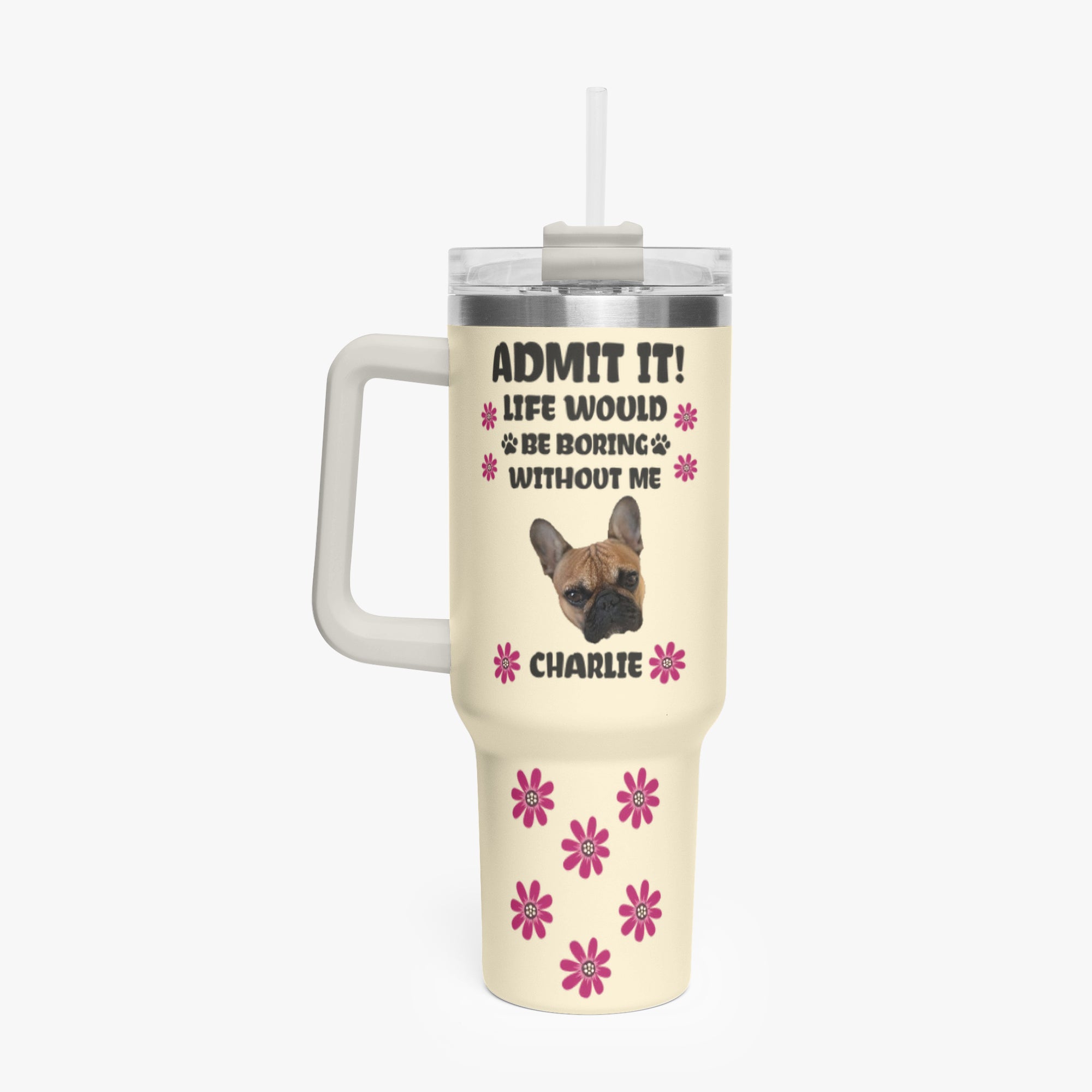 French Bulldog Personalized Travel Tumbler for Dog Moms & Dads-fadou